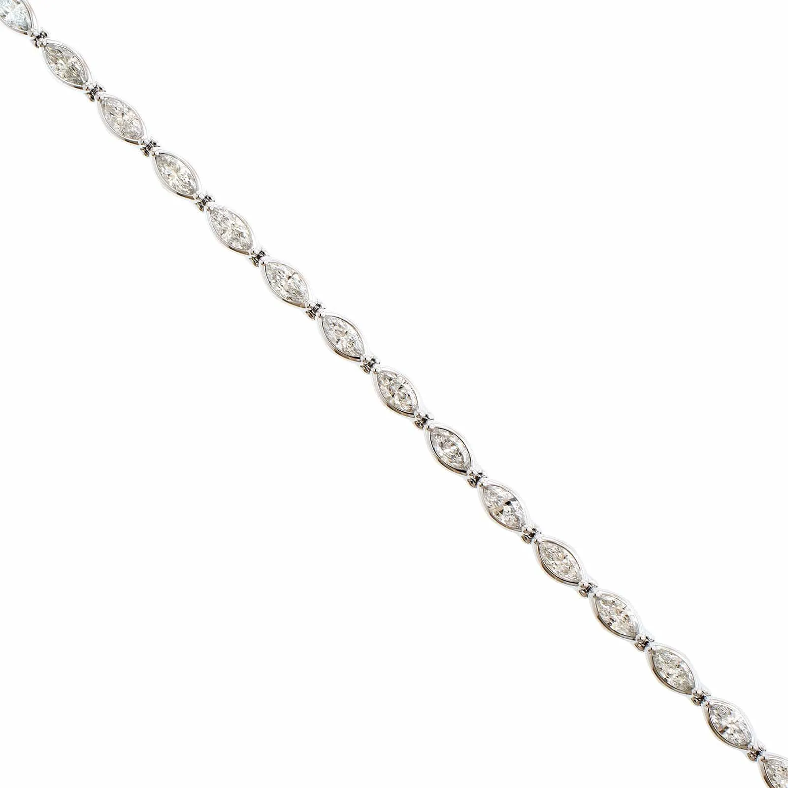 18K White Gold Marquise Diamond Tennis Bracelet