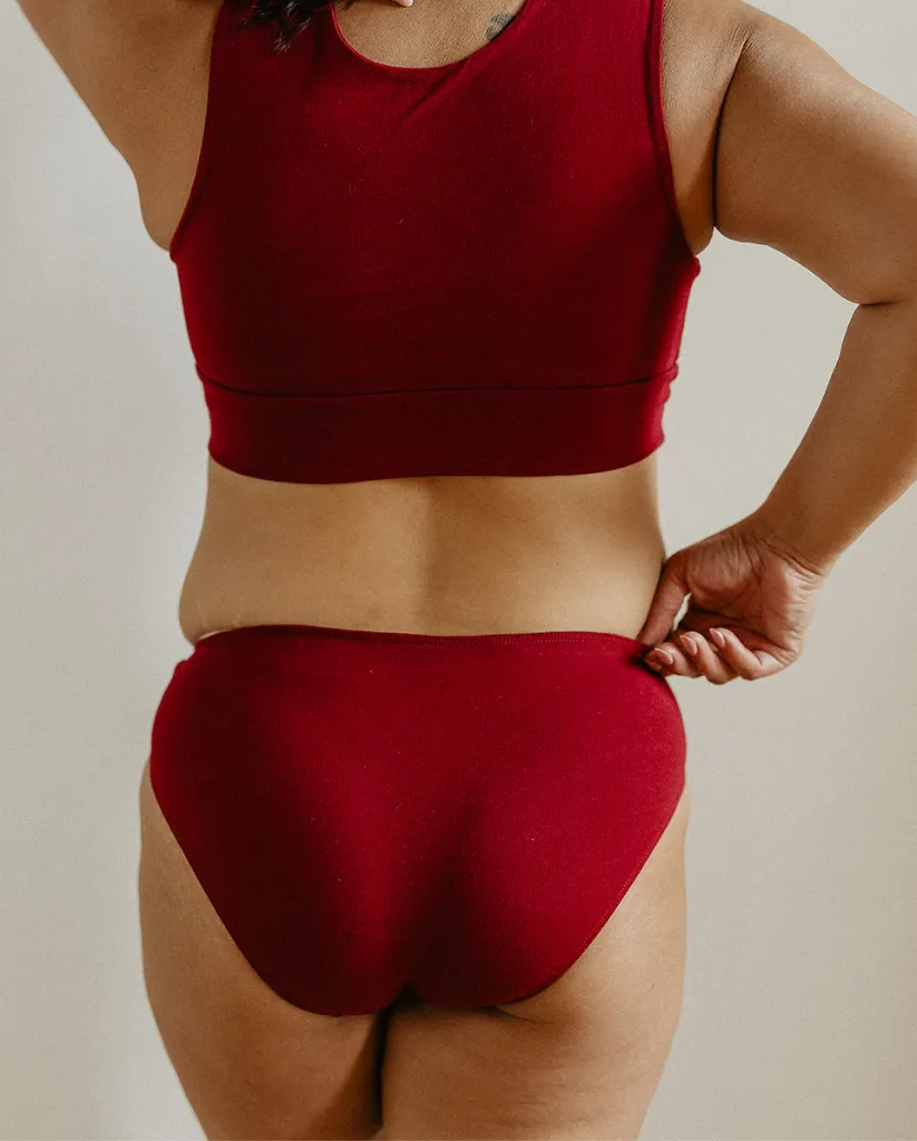 3-Pack Organic Cotton Classic Bikinis - Burgundy Red *FINAL SALE*