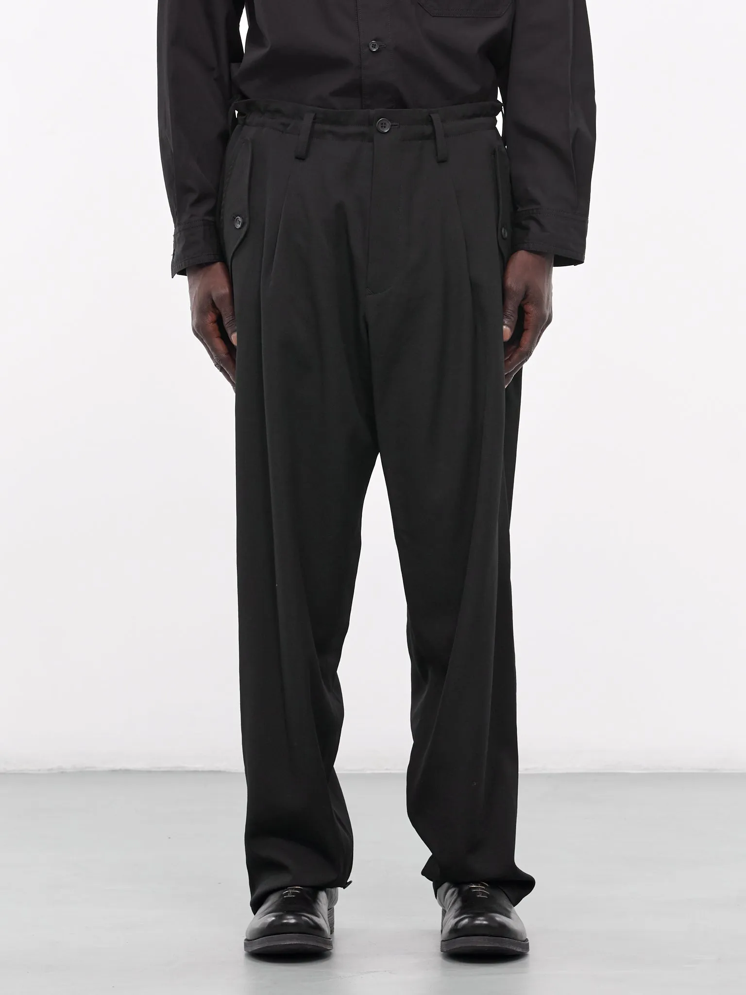 A-Hem Gabardine Trousers (H0-P51-100-BLACK)