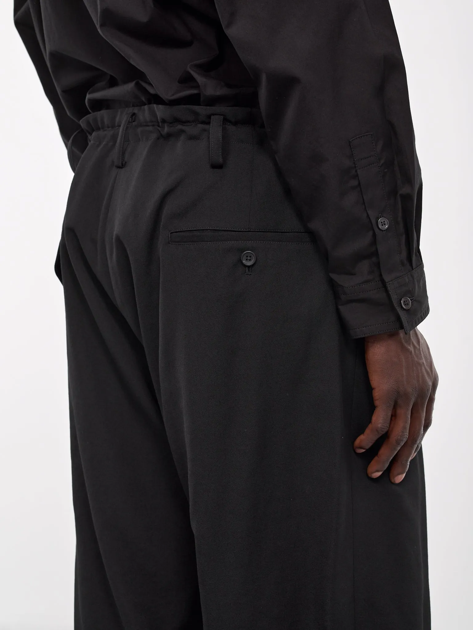 A-Hem Gabardine Trousers (H0-P51-100-BLACK)