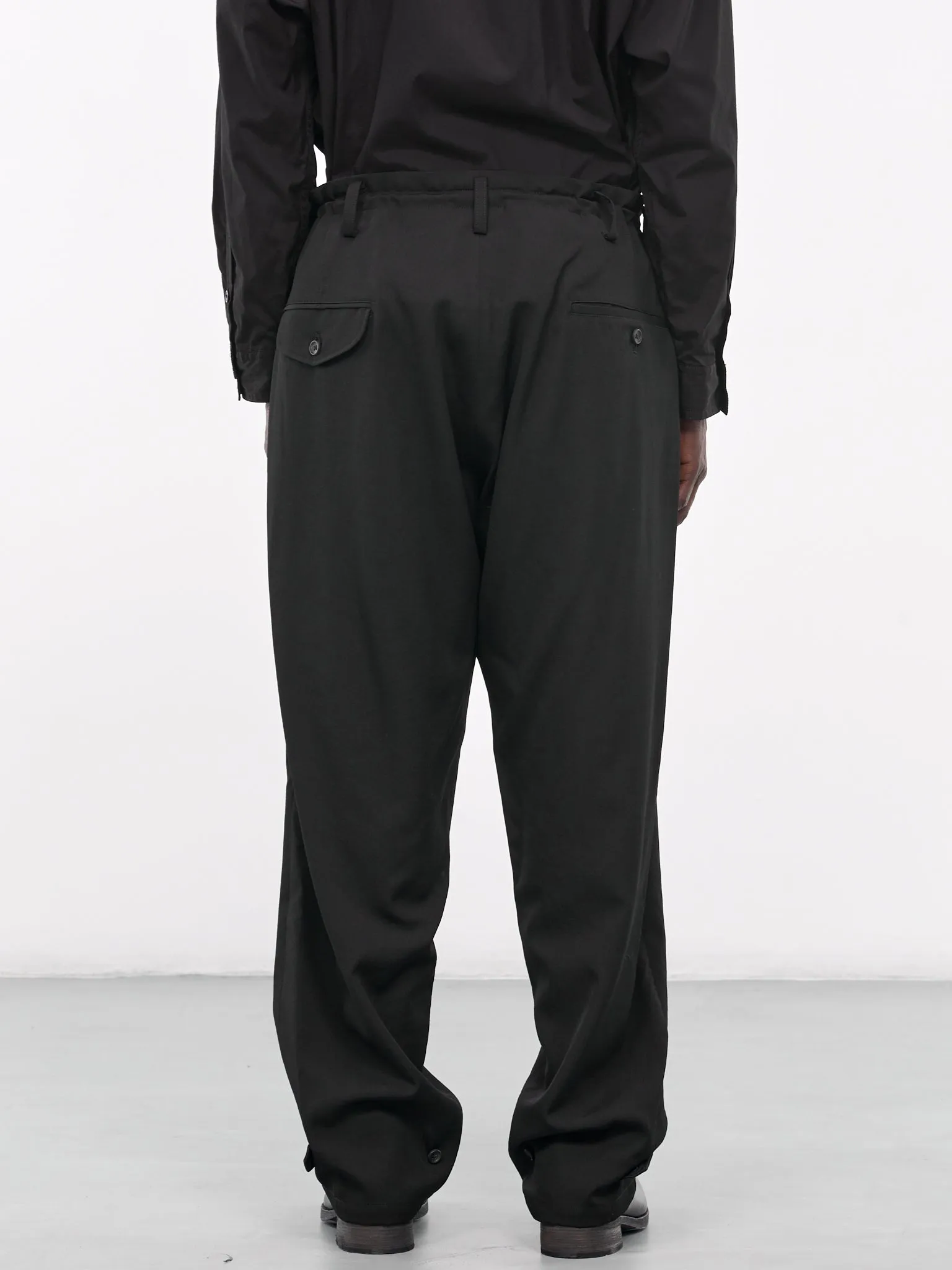 A-Hem Gabardine Trousers (H0-P51-100-BLACK)