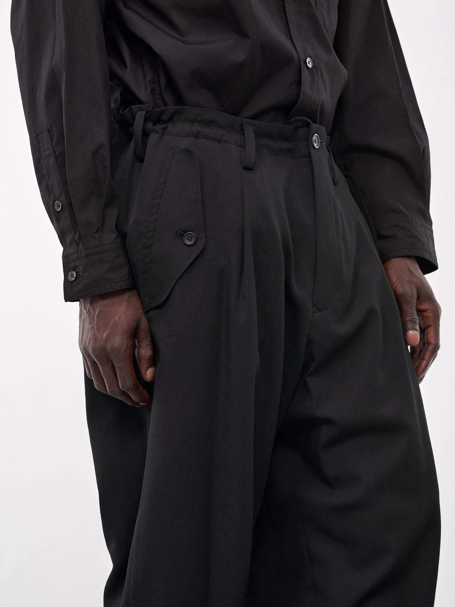 A-Hem Gabardine Trousers (H0-P51-100-BLACK)