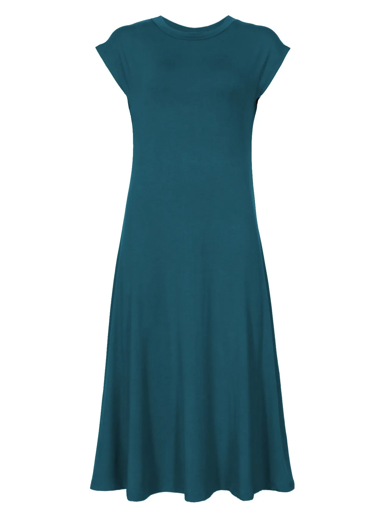 A-line Stretch Rayon Dress Teal