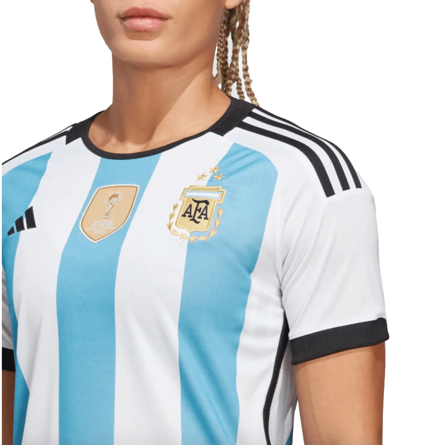 Adidas Argentina 2022 Womens 3-Star Winners Home Jersey