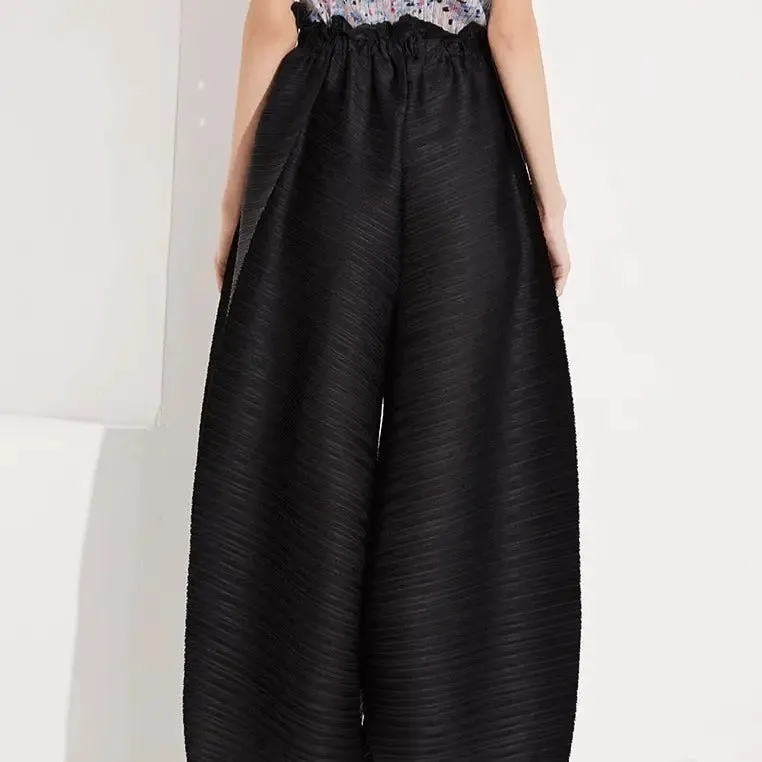 Aesthetic Pleated Broad Leg Harem Pants