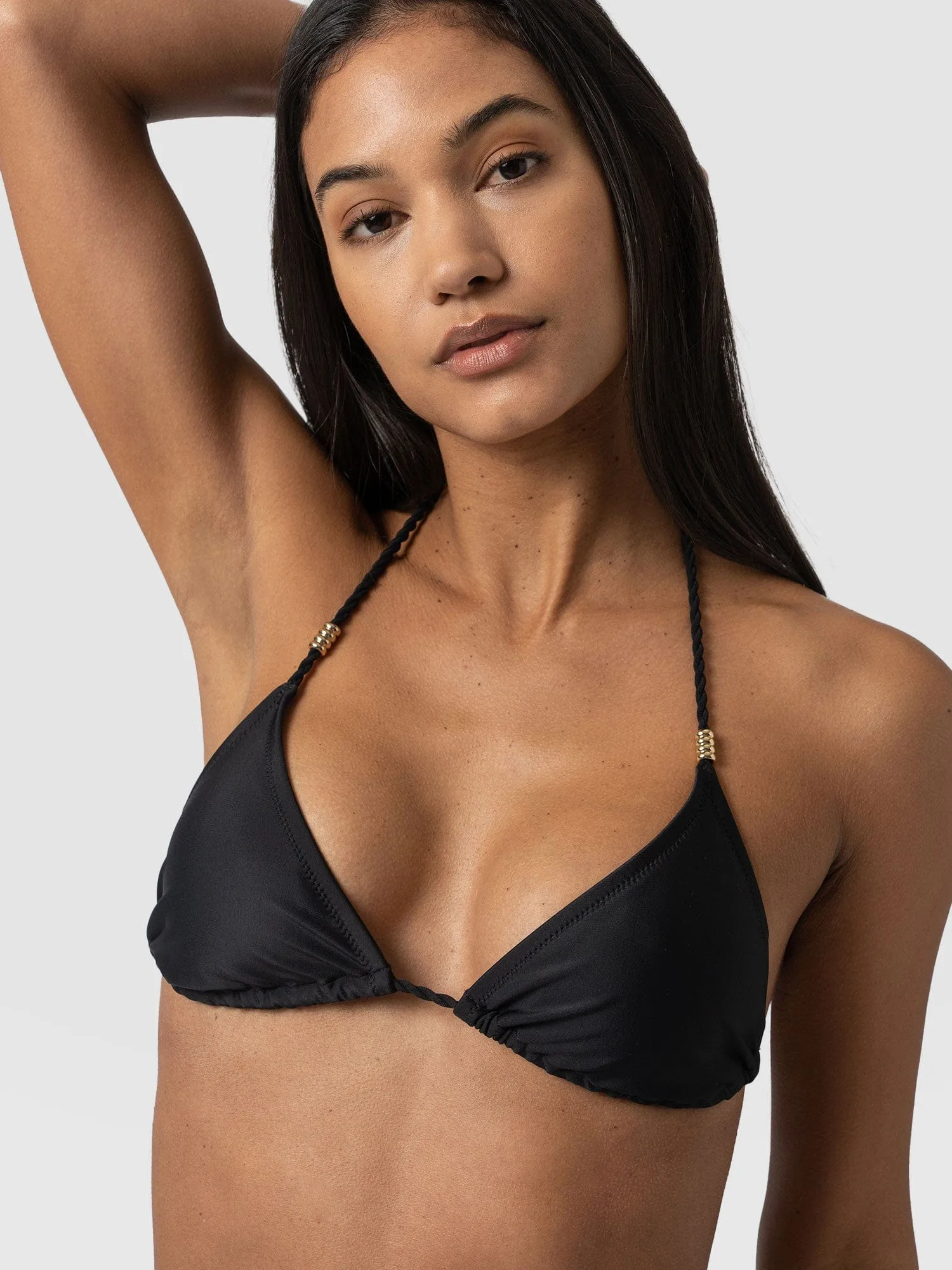 Alba Triangle Bikini Top - Black