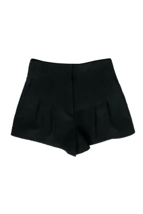 A.L.C. - Black Pleated High Waisted Shorts Sz 2