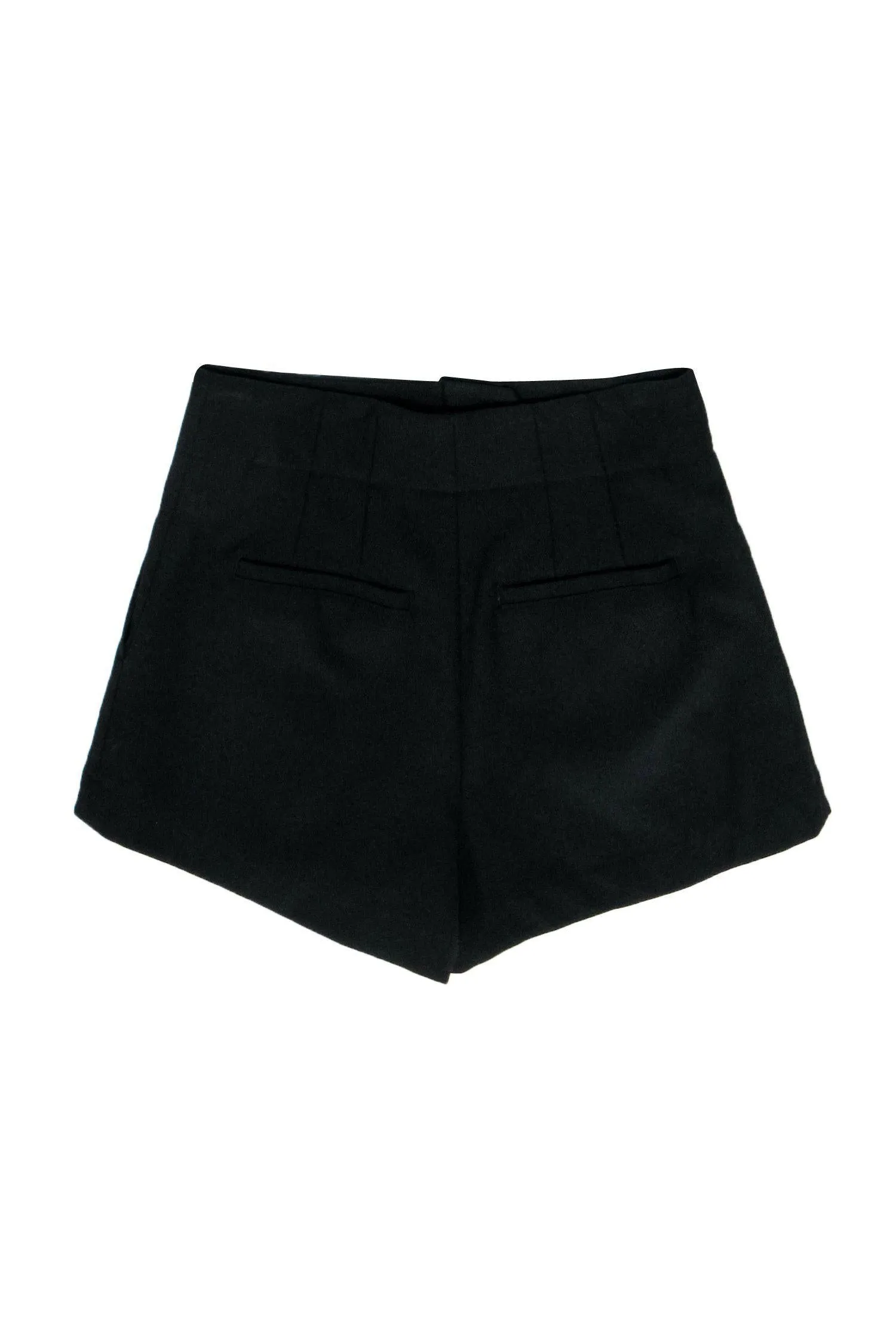 A.L.C. - Black Pleated High Waisted Shorts Sz 2