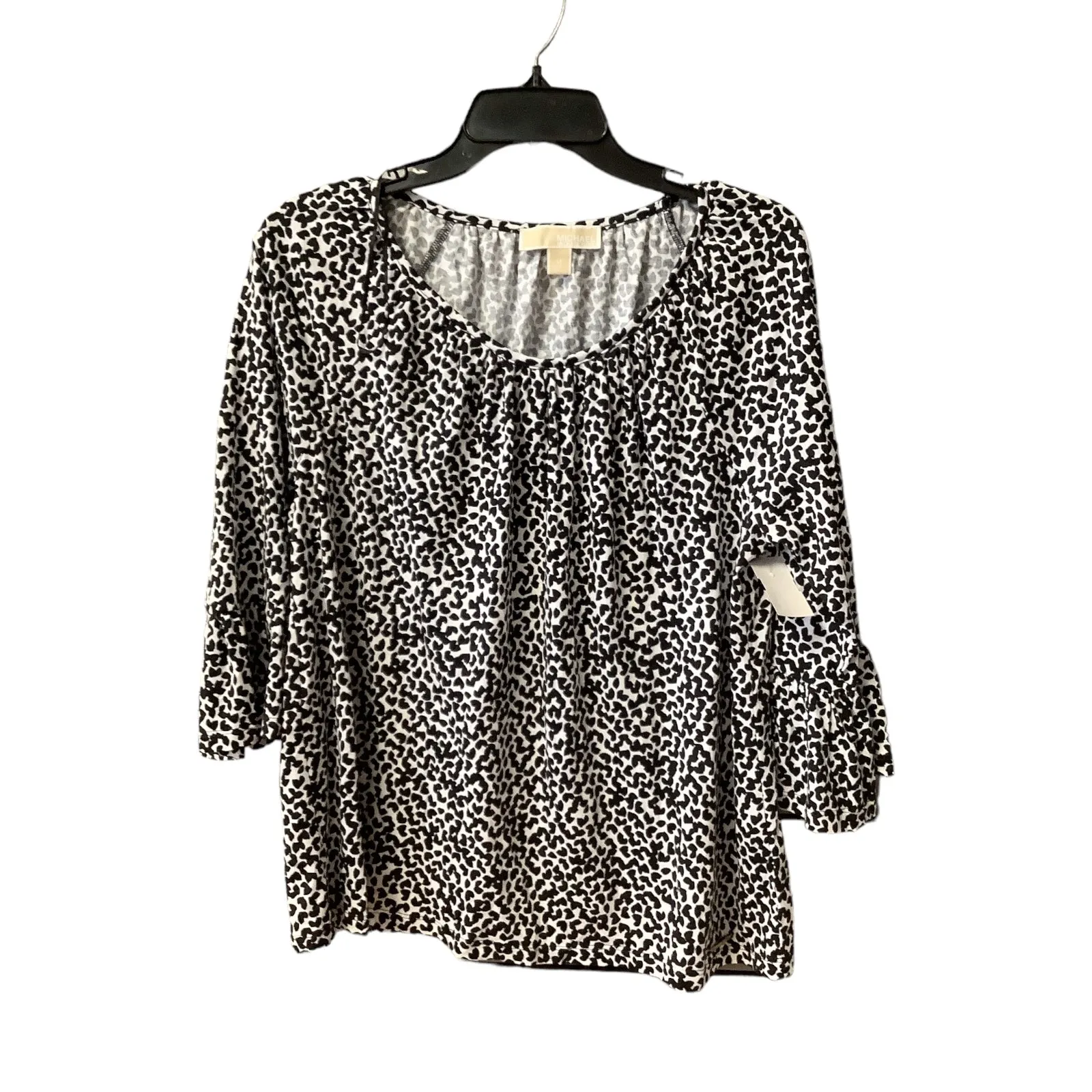 Animal Print Top Long Sleeve Designer Michael By Michael Kors, Size M