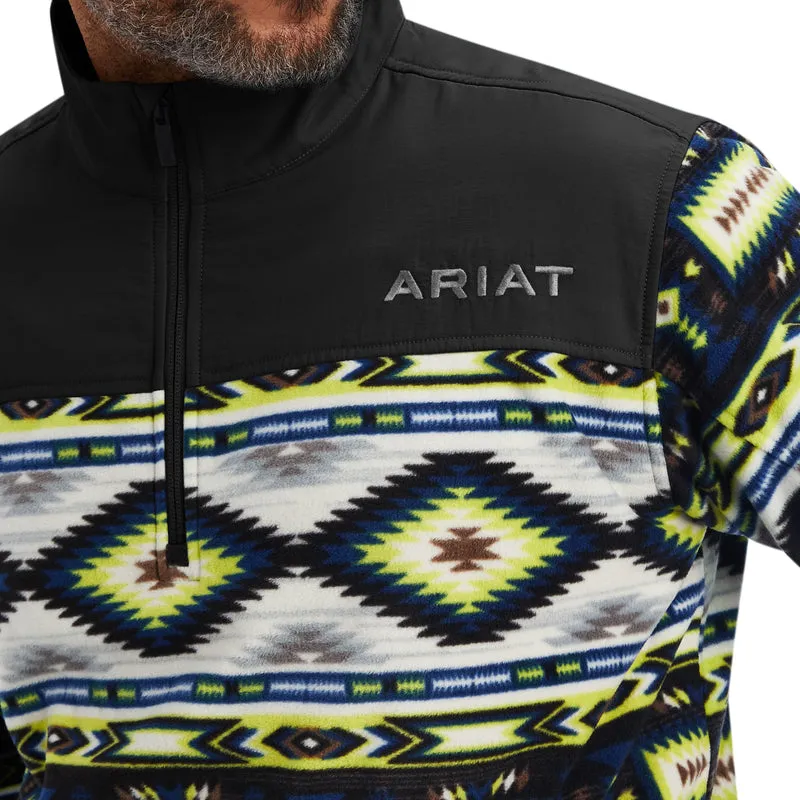 'Ariat' Men's Basis 2.0 1/4 Zip - Southwest Lime