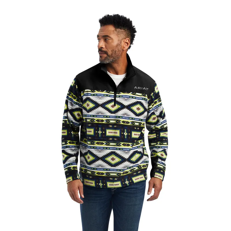 'Ariat' Men's Basis 2.0 1/4 Zip - Southwest Lime