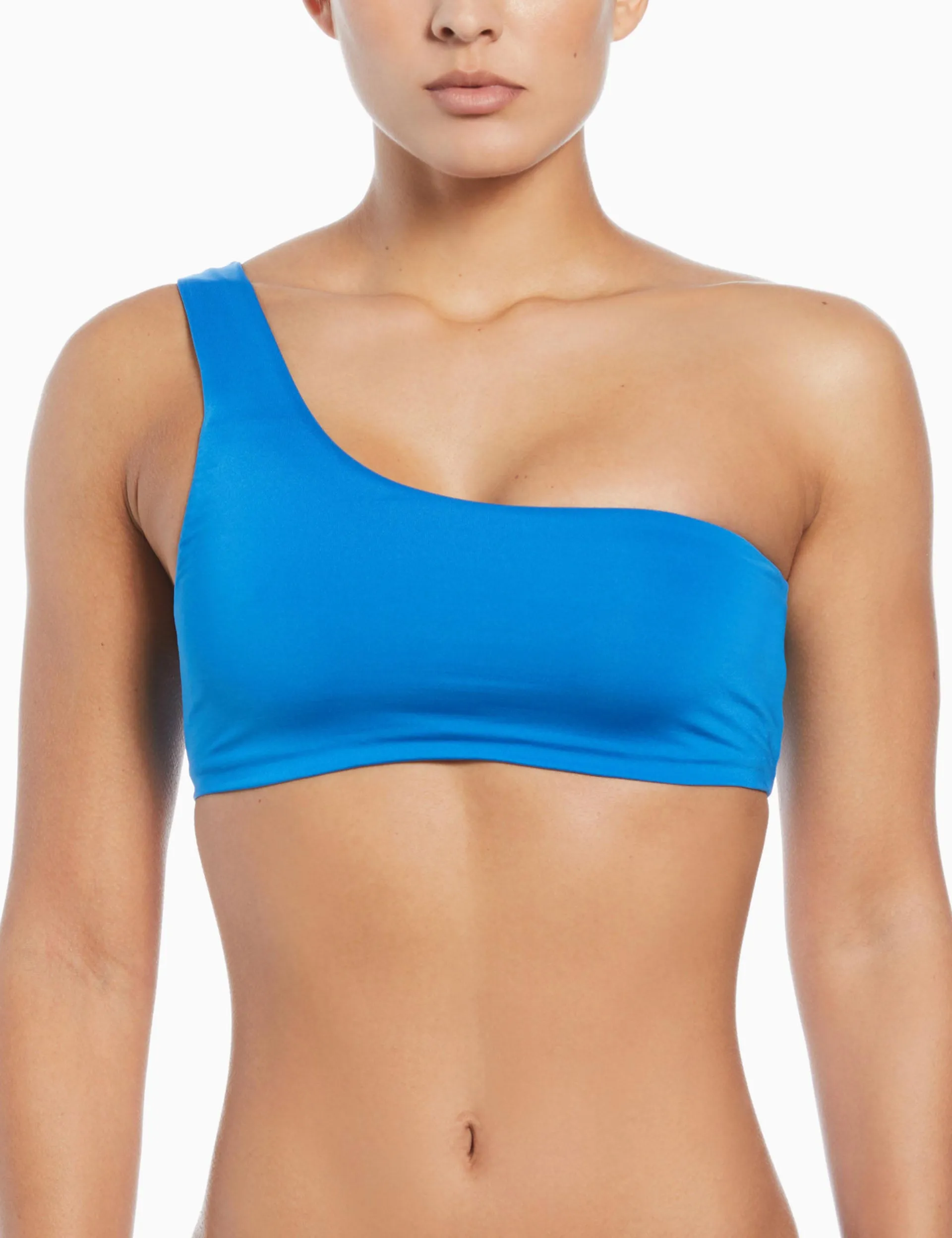 Asymmetrical Bikini Top - Photo Blue