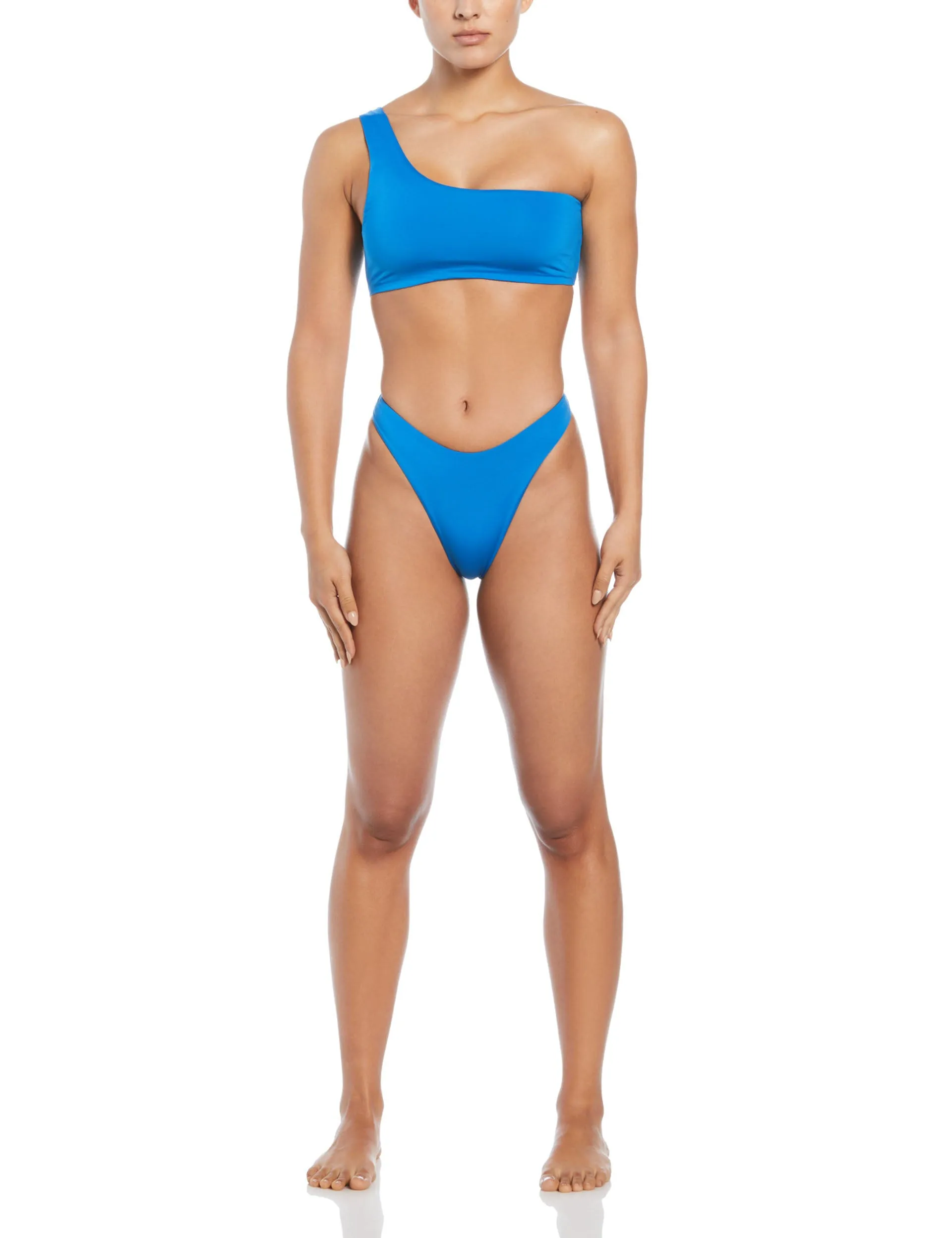 Asymmetrical Bikini Top - Photo Blue