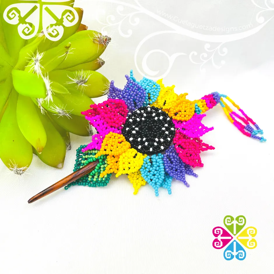 Beaded Dahlia Hair Brooch