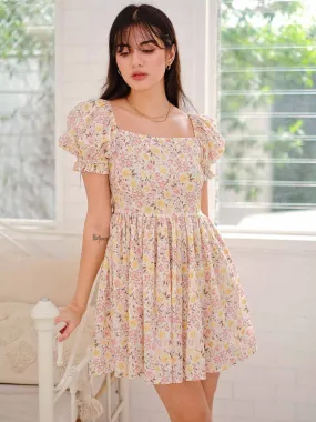 belle baby doll dress - Floral cream