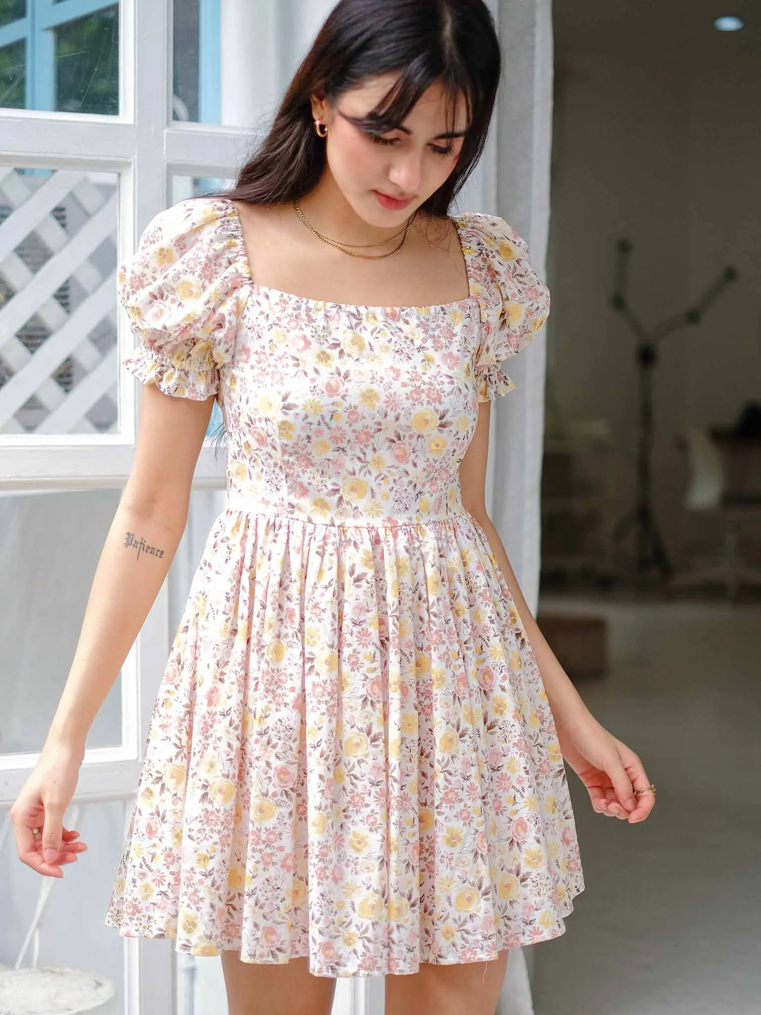 belle baby doll dress - Floral cream