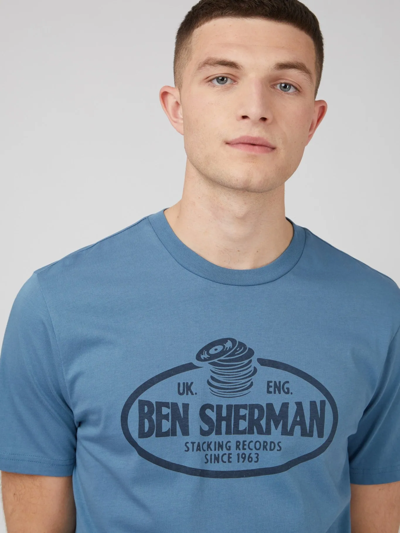 Ben Sherman Mens 'Stacking Records' T-Shirt