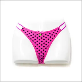 Black & Pink Polka Dotted Bikini Panty