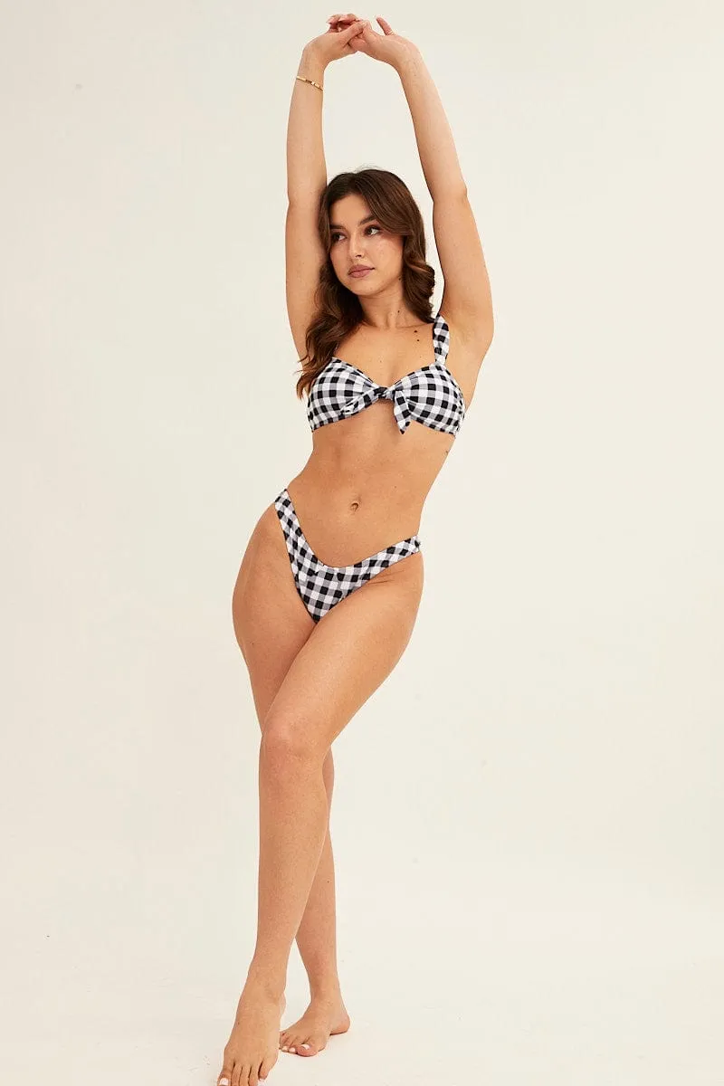 Black Check Bikini Two Piece