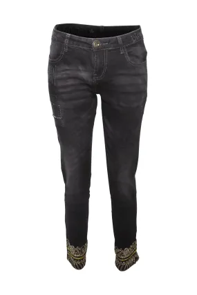 Black Jeans with Trim Detail