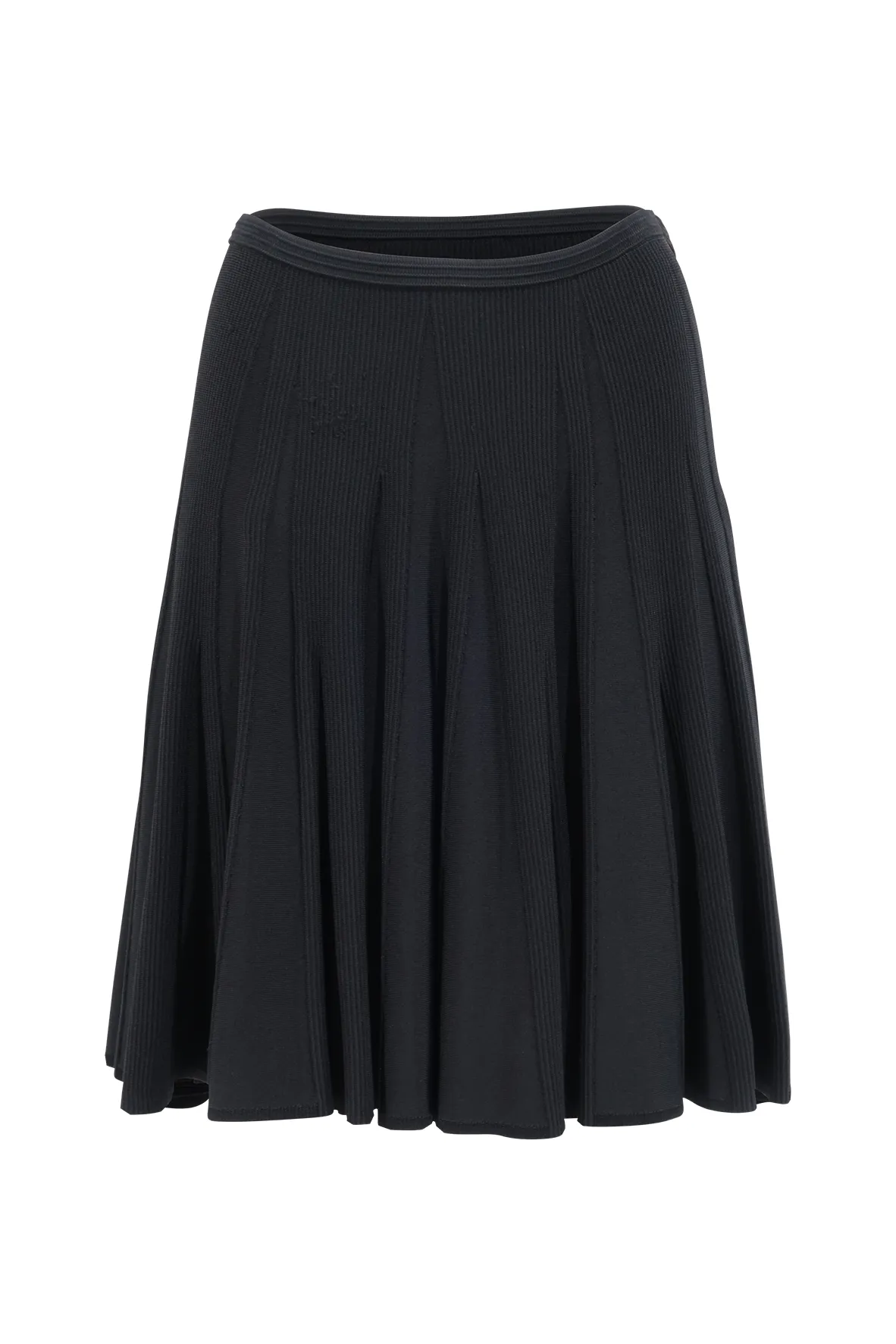 Black Pleated Midi Skirt