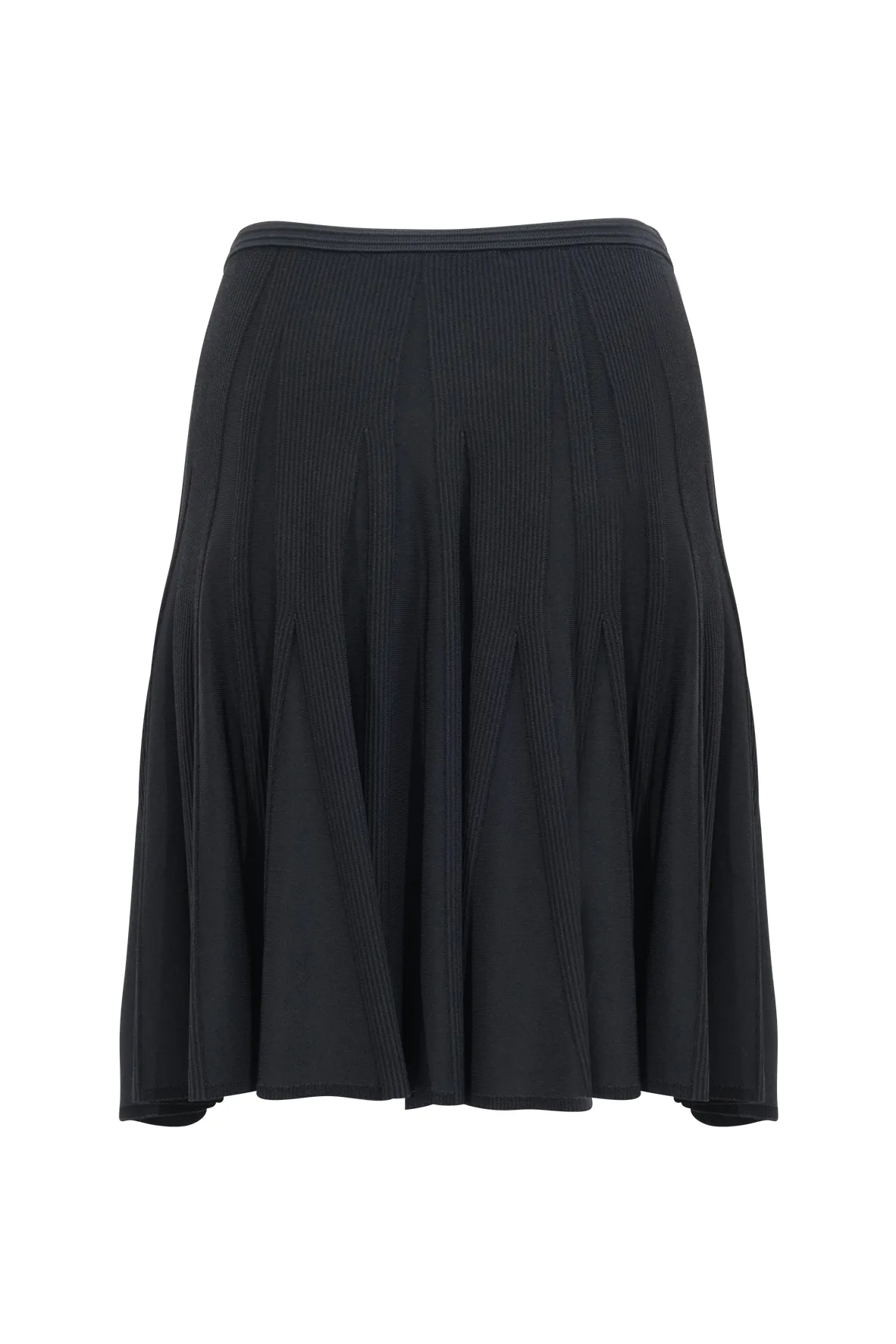 Black Pleated Midi Skirt