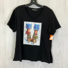 Black Top Short Sleeve Basic Clothes Mentor, Size S