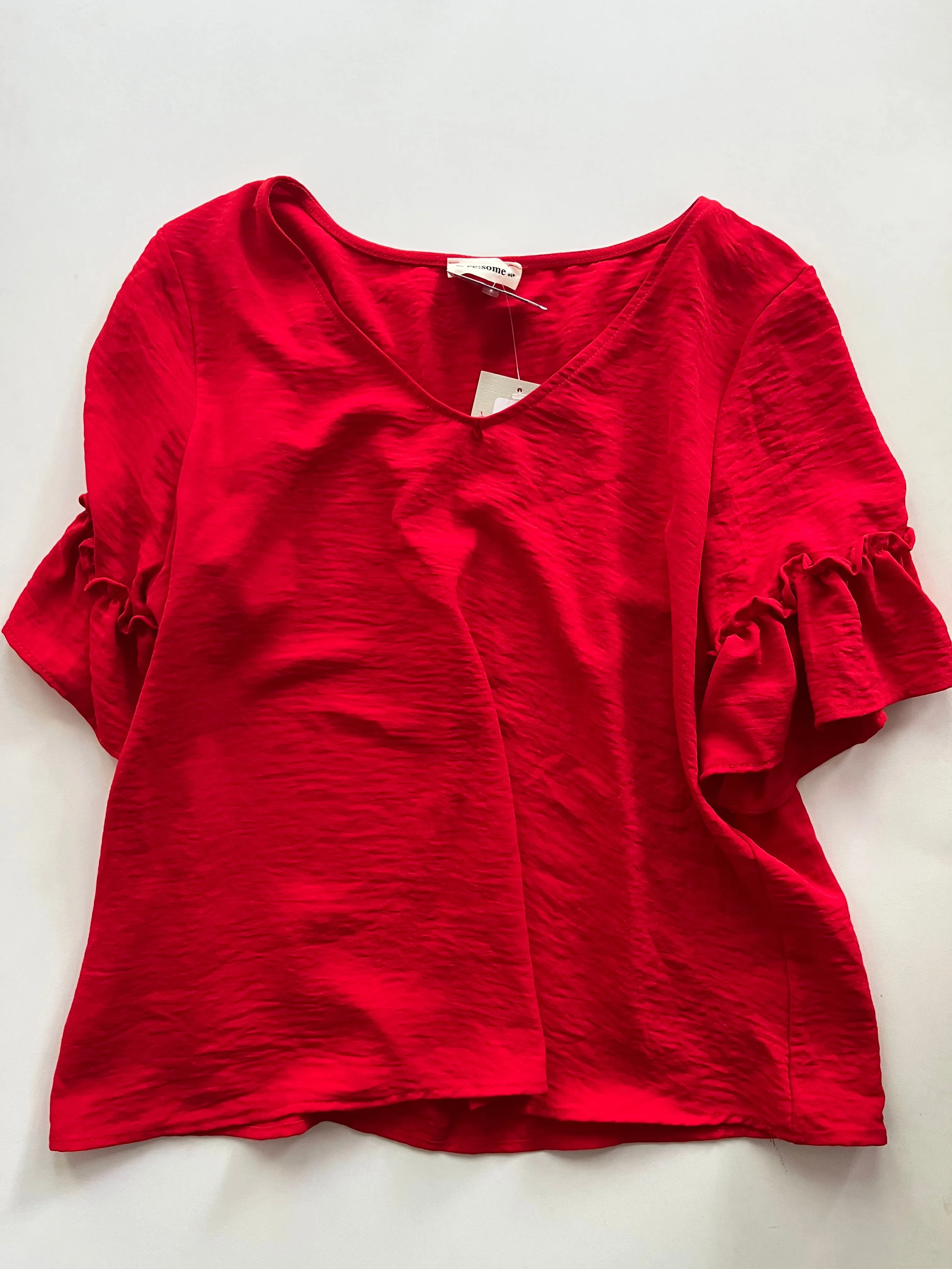 Blouse Short Sleeve By Ee Some In Red, Size: M