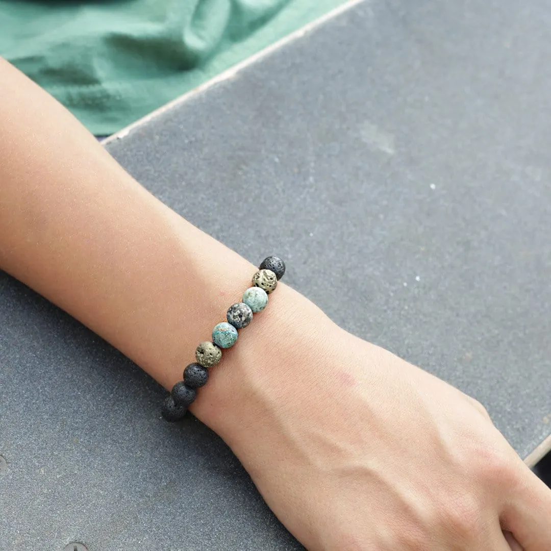 Boy's Lava and African Turquoise Bracelet