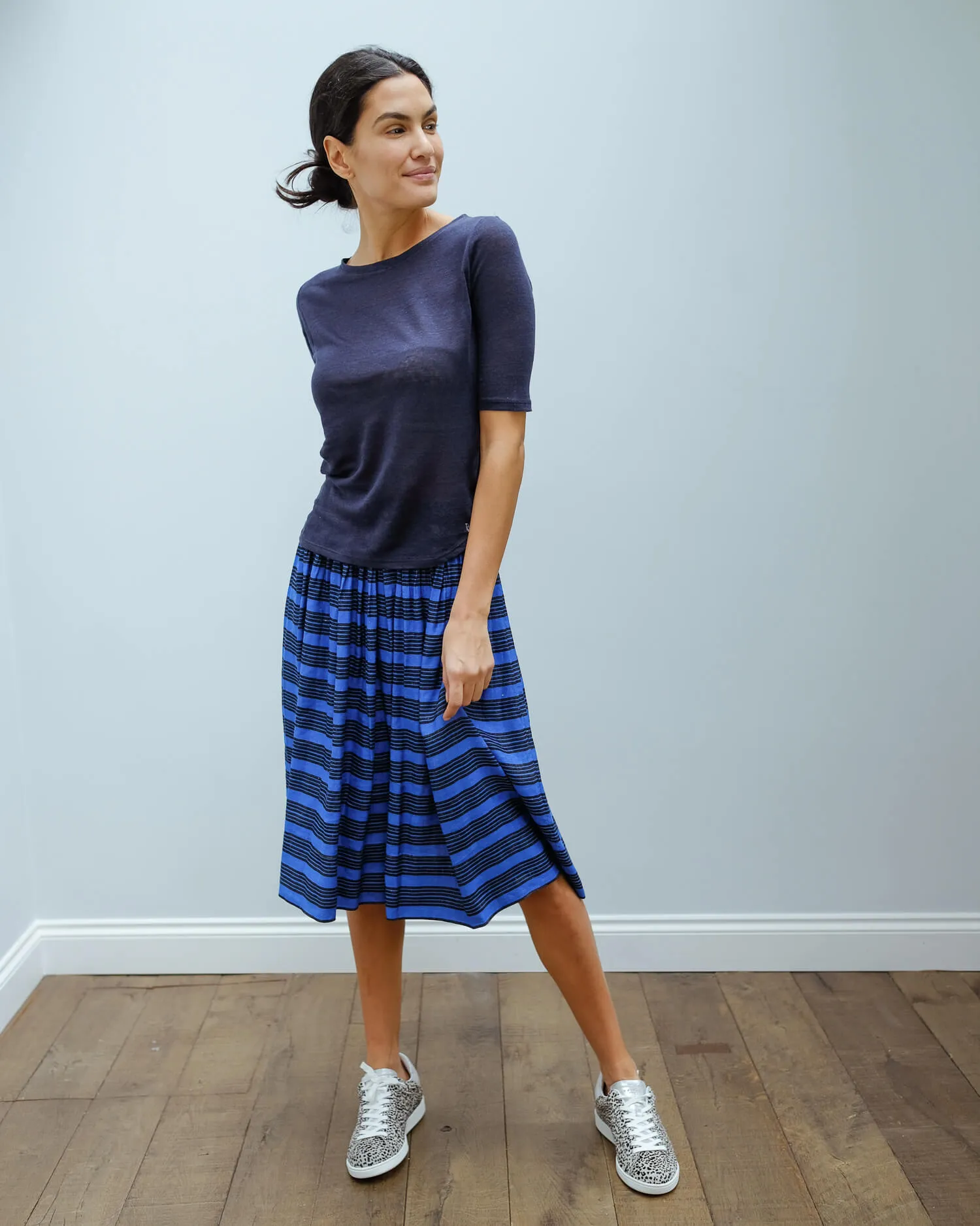 BR Vuai skirt in blue stripe