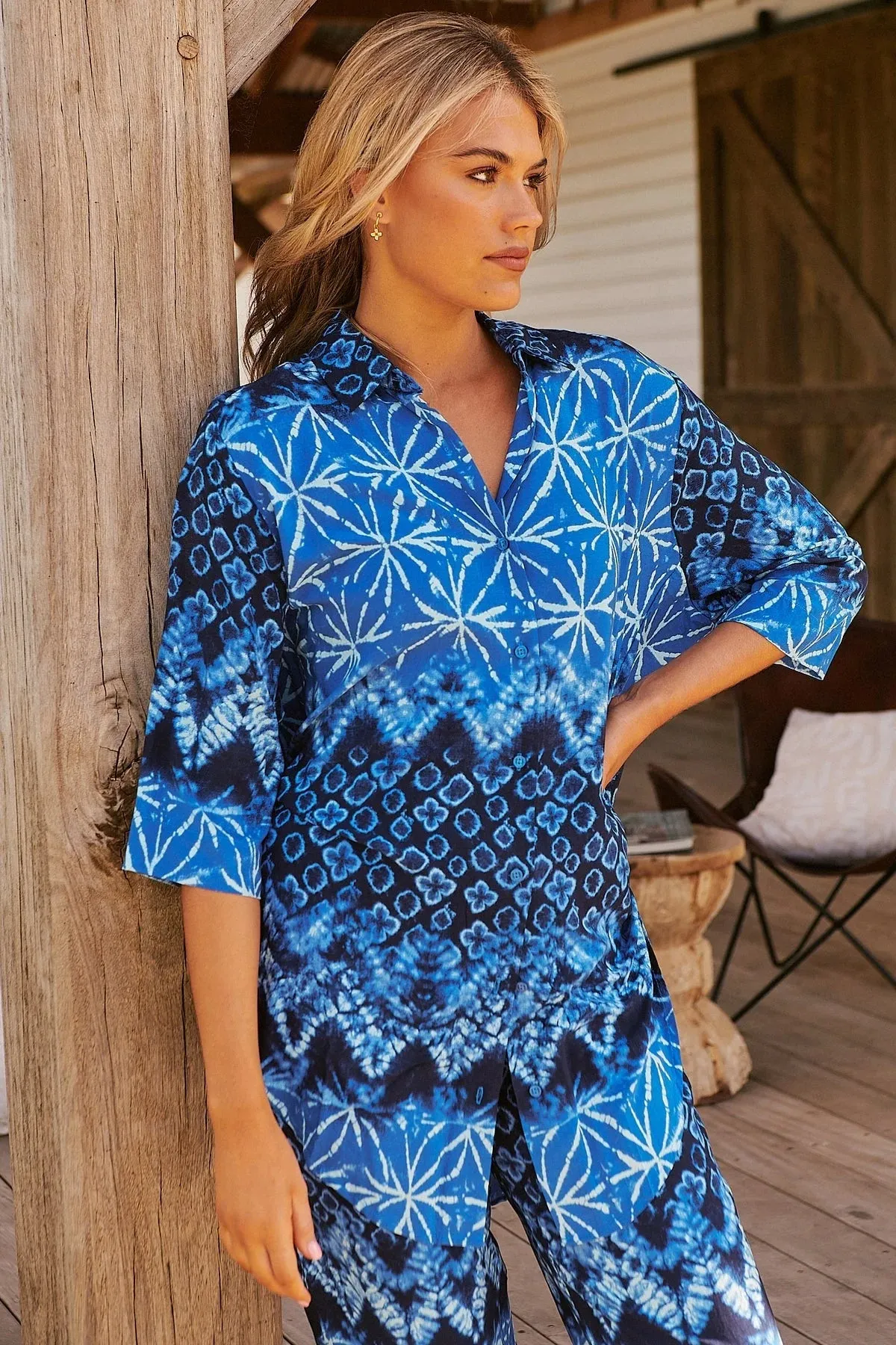 Cabana Shirt Blouse - Tranquil Tides Collection