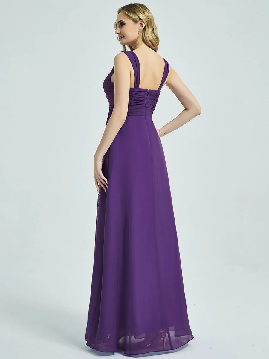 Cabernet Sweetheart Straps A-Line Maxi Chiffon Bridesmaid Dresses