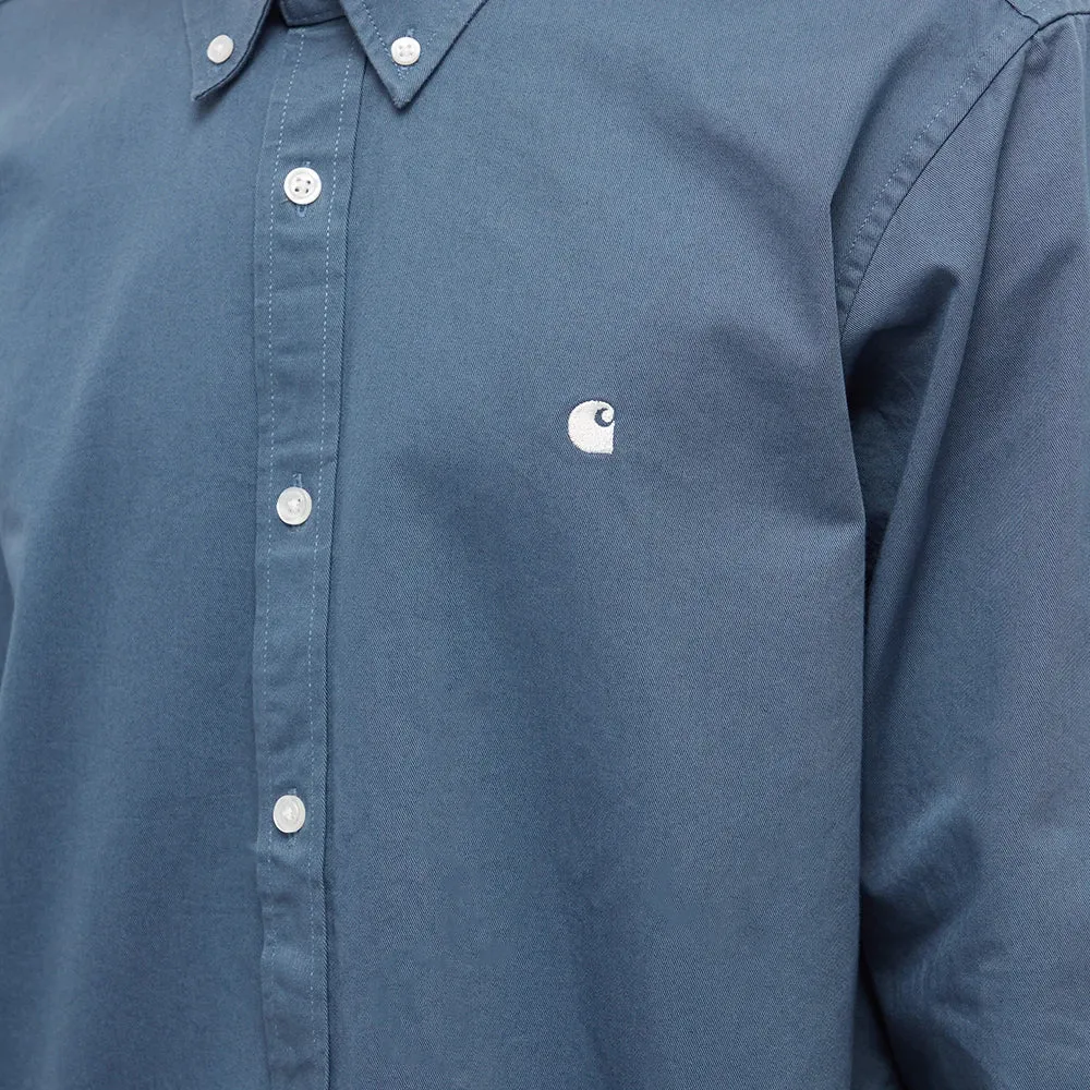 Carhartt L/S Madison Shirt - Storm Blue/Wax