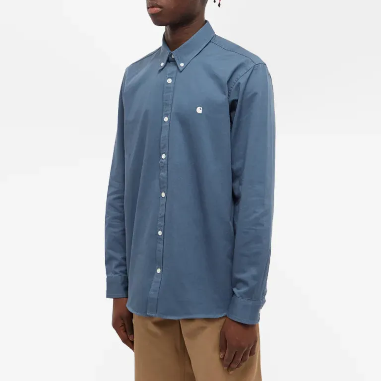 Carhartt L/S Madison Shirt - Storm Blue/Wax