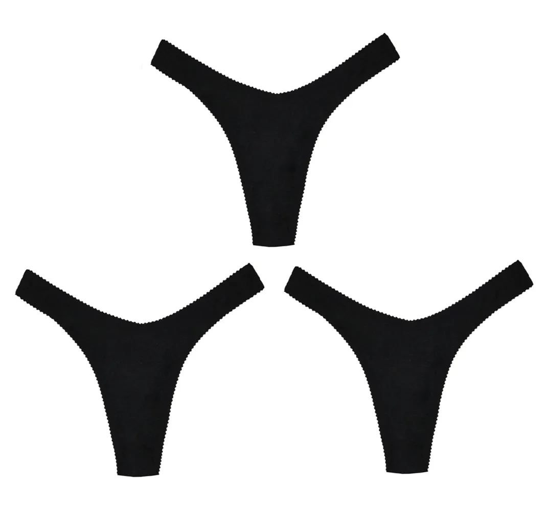 Cheryl Thong 3 Pack Black Modal Jersey