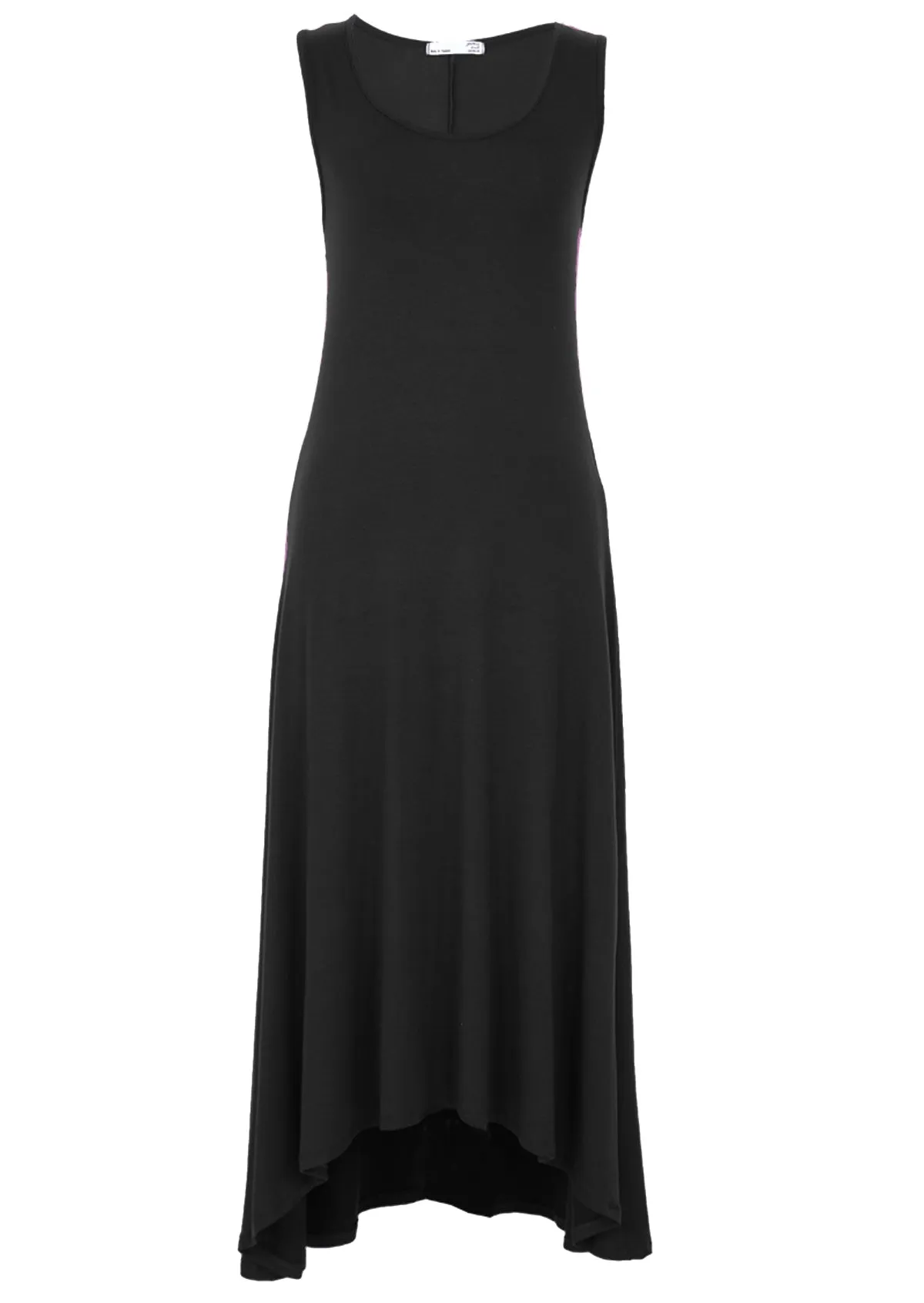 Concave Hem Dress Black