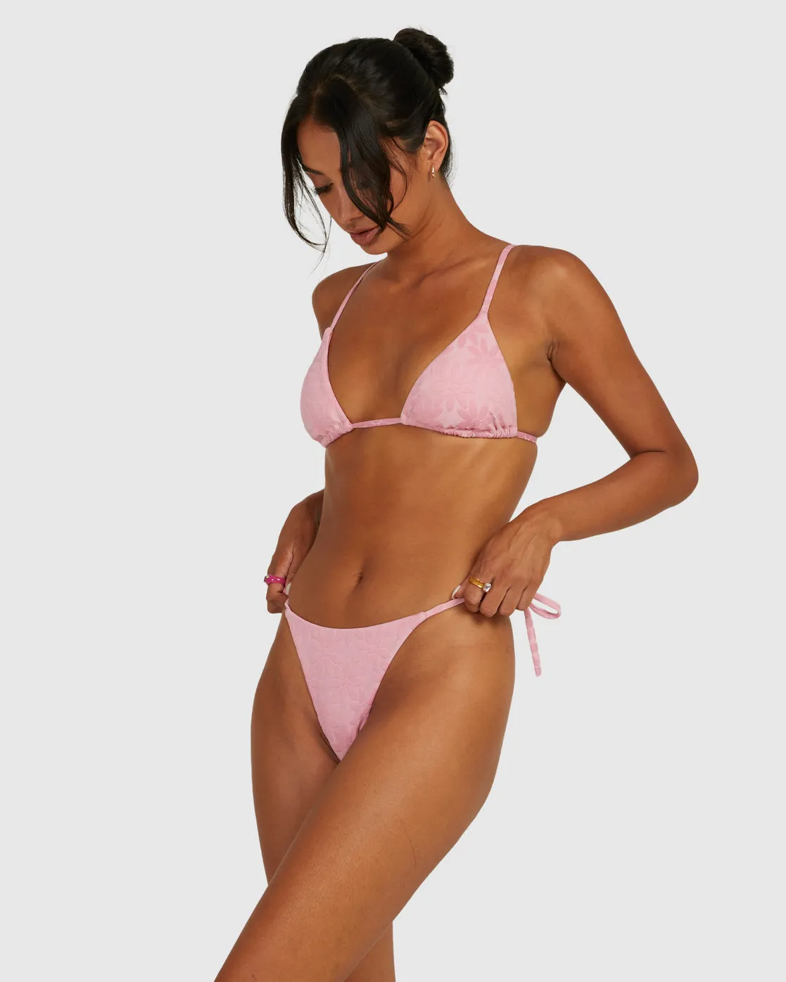 Daisy Skimpy Bikini Bottoms - Sea Pink