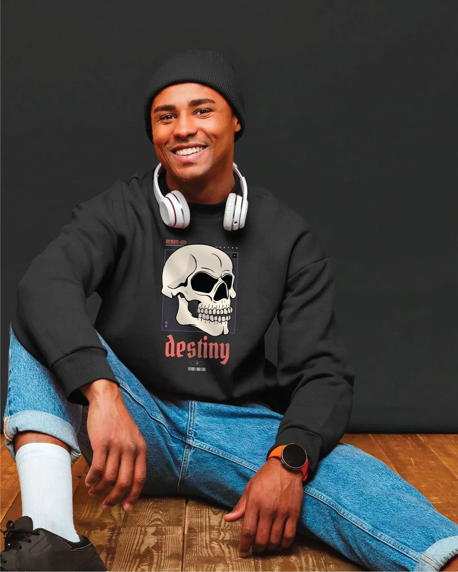 Destiny Drop Shoulder Sweatshirt: Black