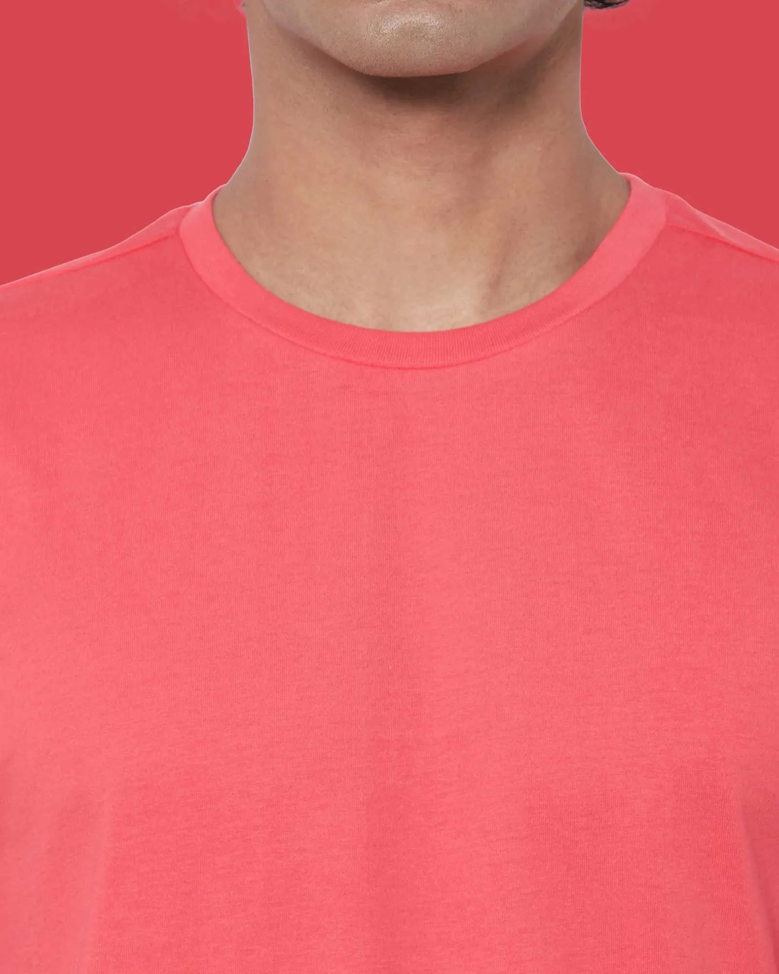 Drop Shoulder Crew Neck: Vermillion