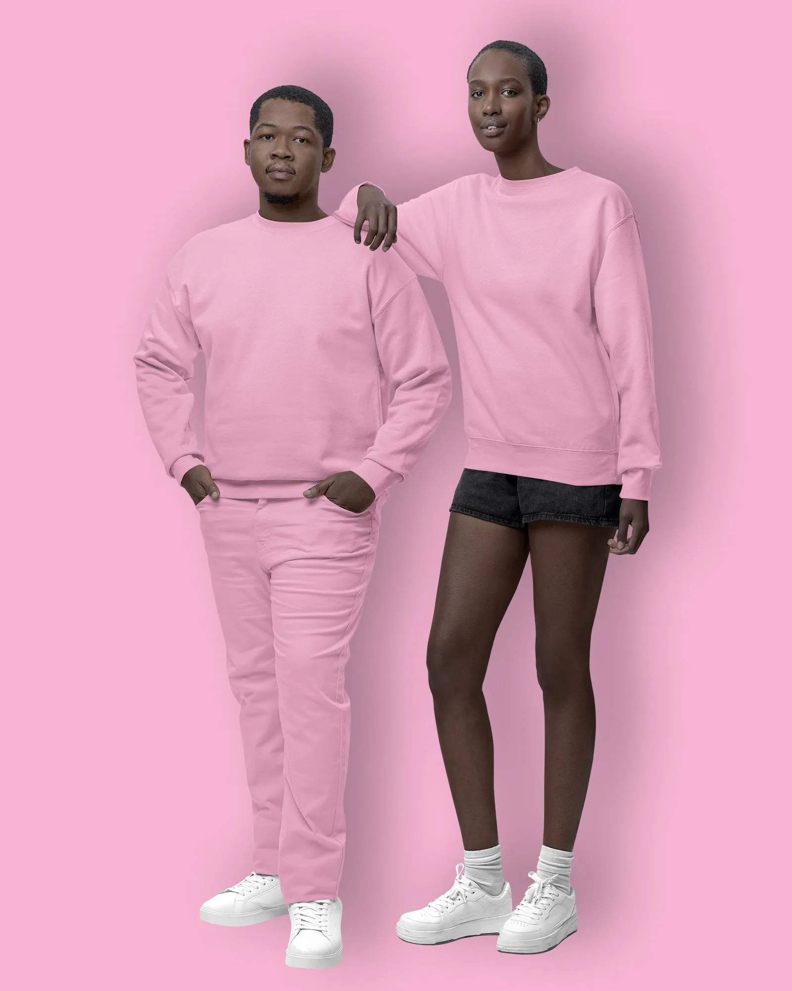 Drop Shoulder Sweatshirt: Baby Pink