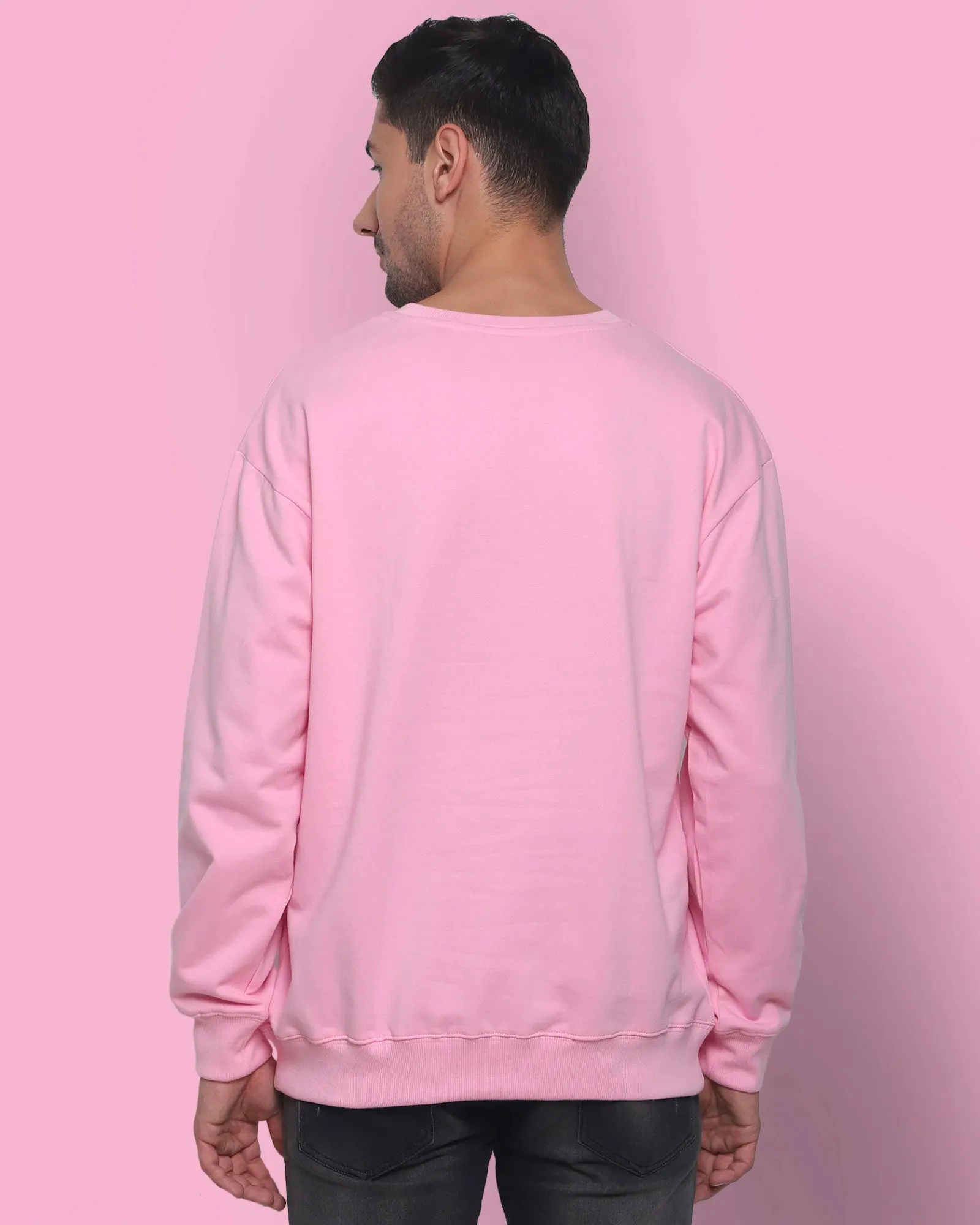 Drop Shoulder Sweatshirt: Baby Pink