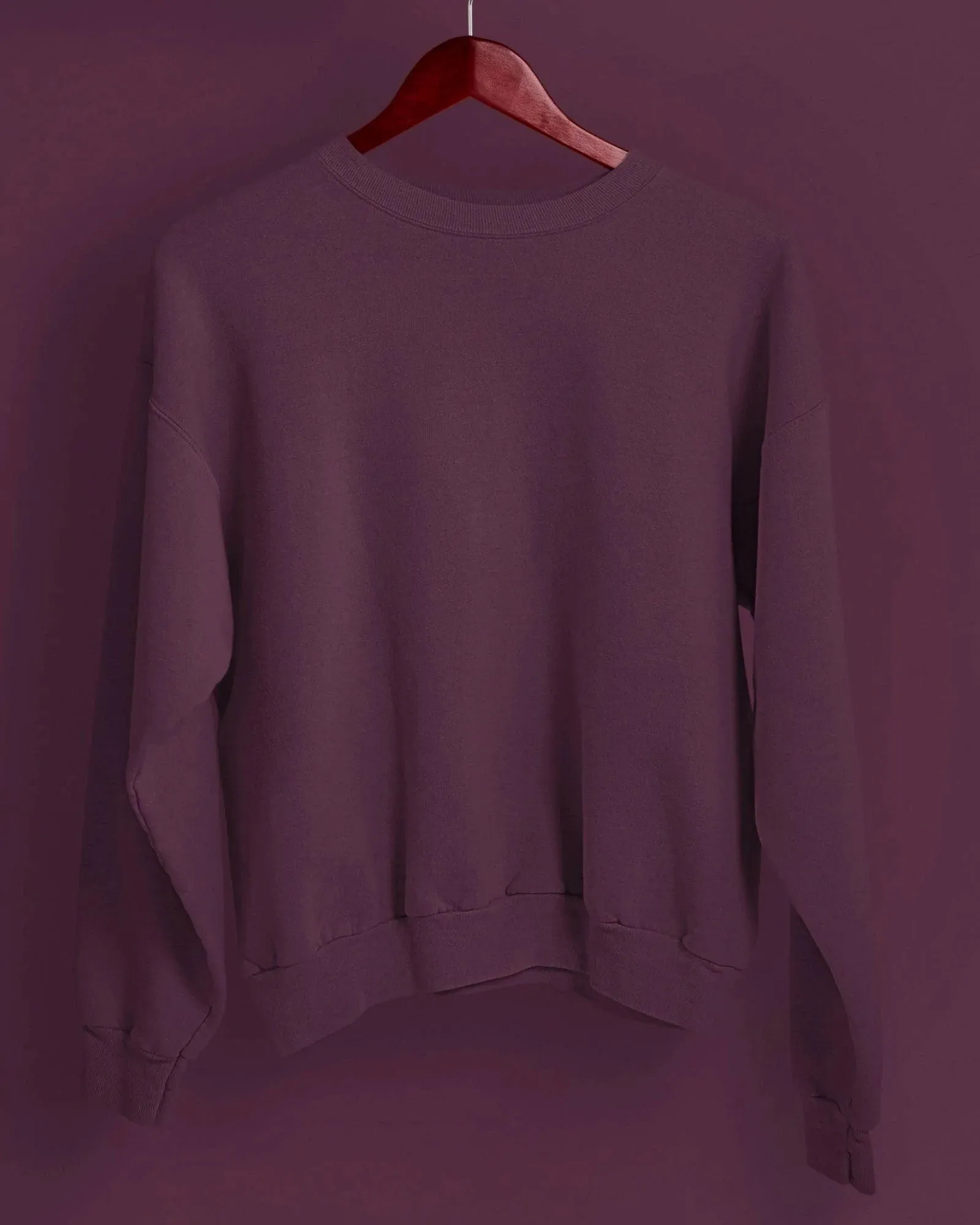 Drop Shoulder Sweatshirt: Wine