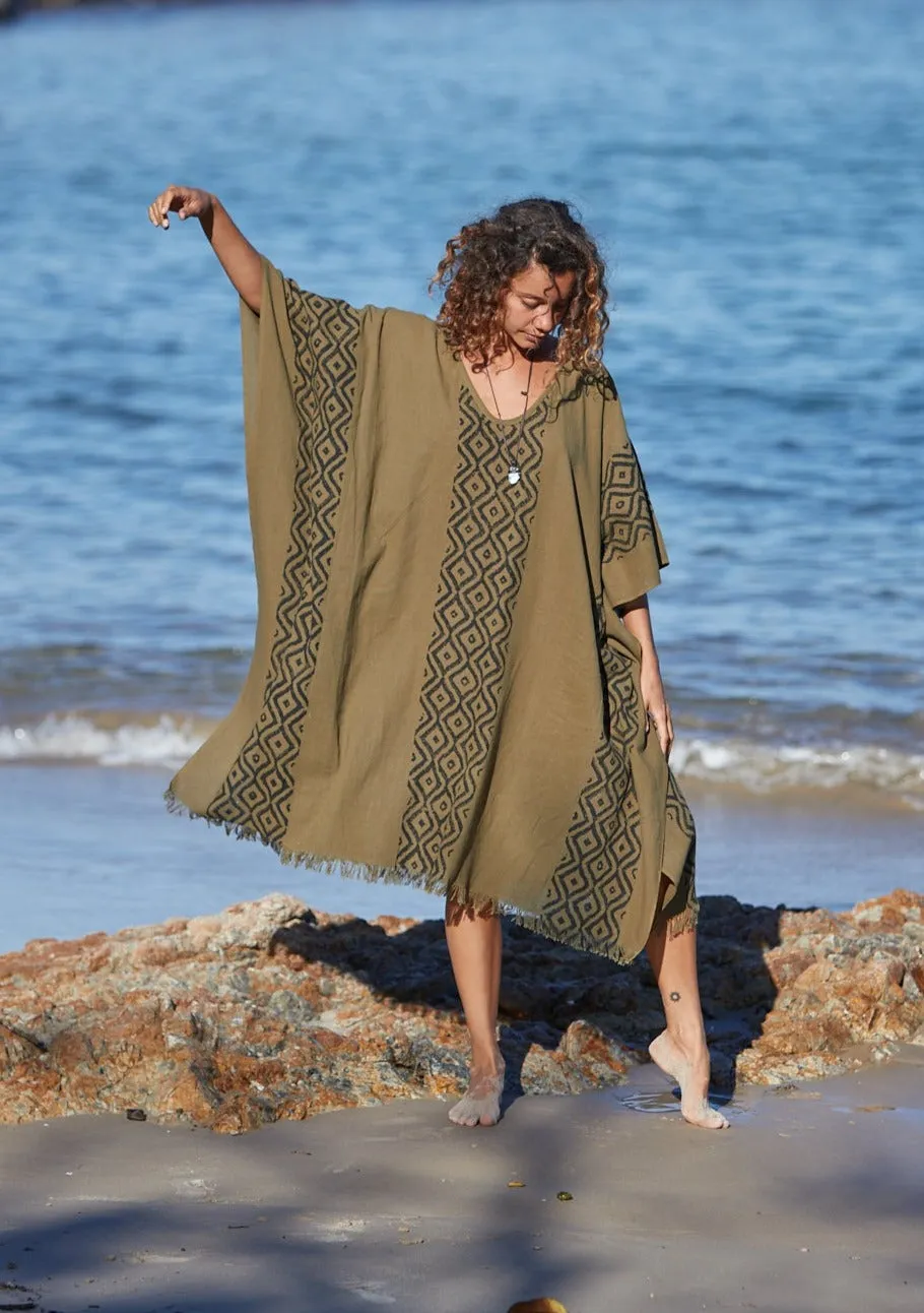 Earthy Block Print Kaftan