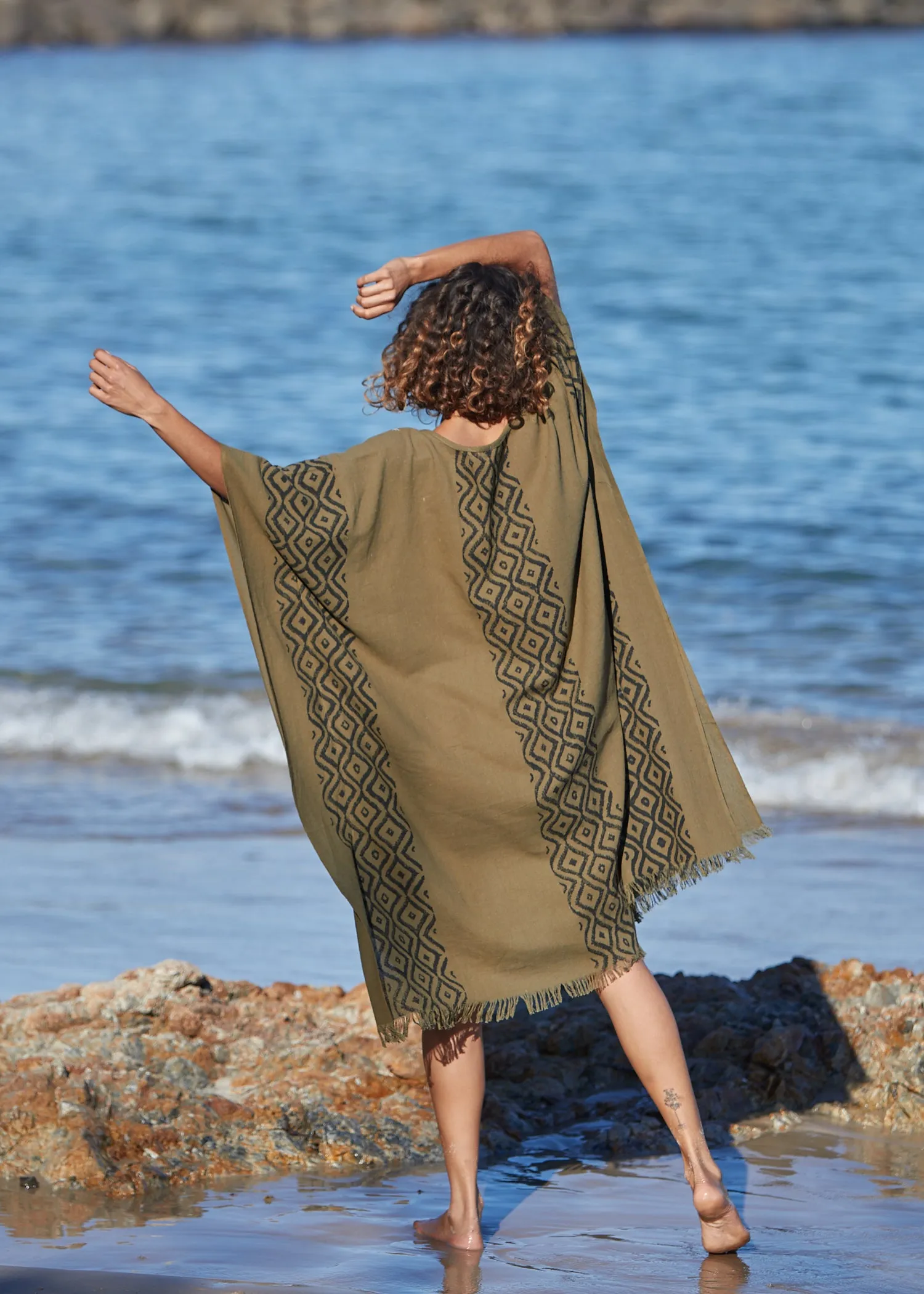 Earthy Block Print Kaftan