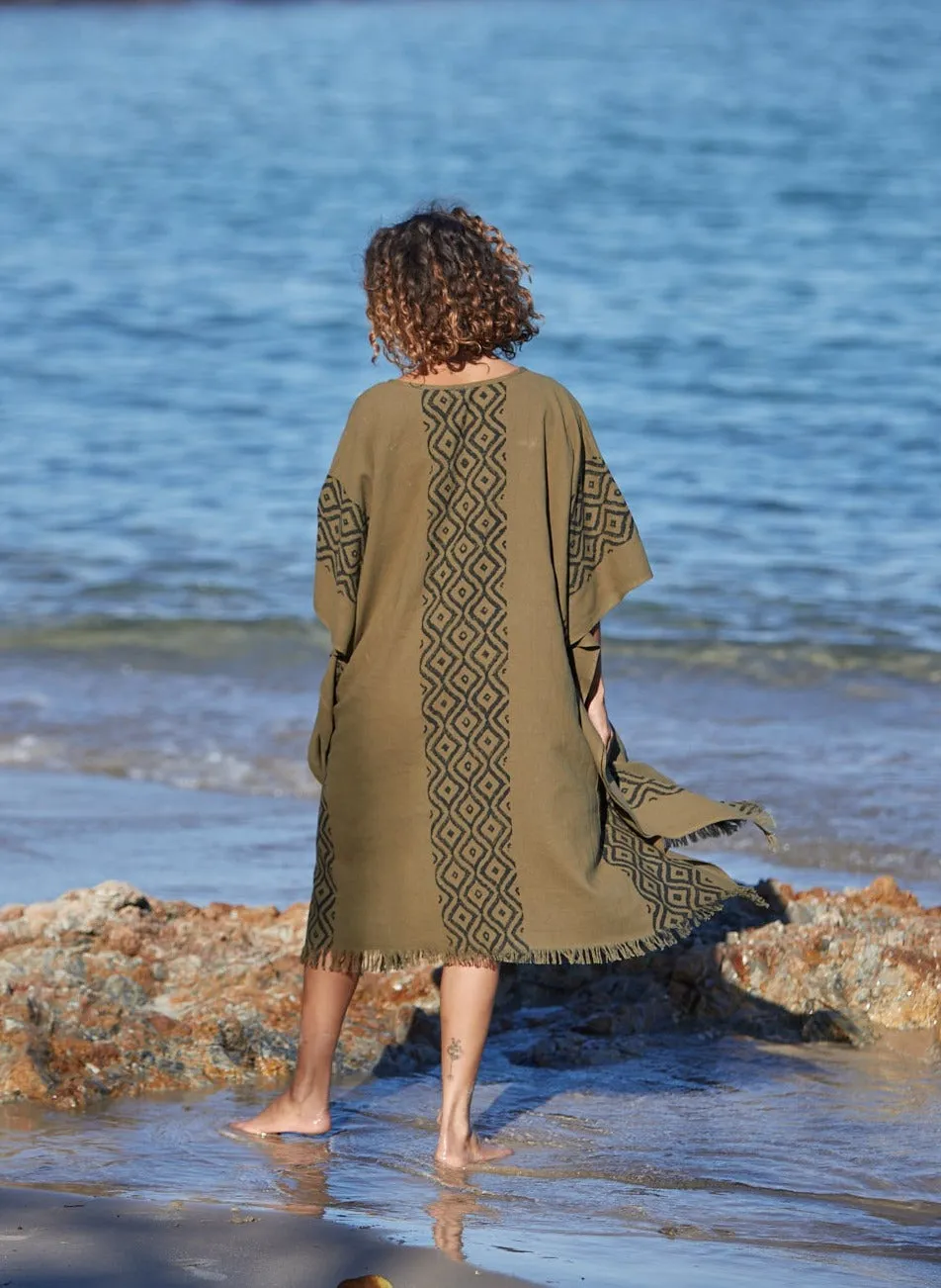 Earthy Block Print Kaftan