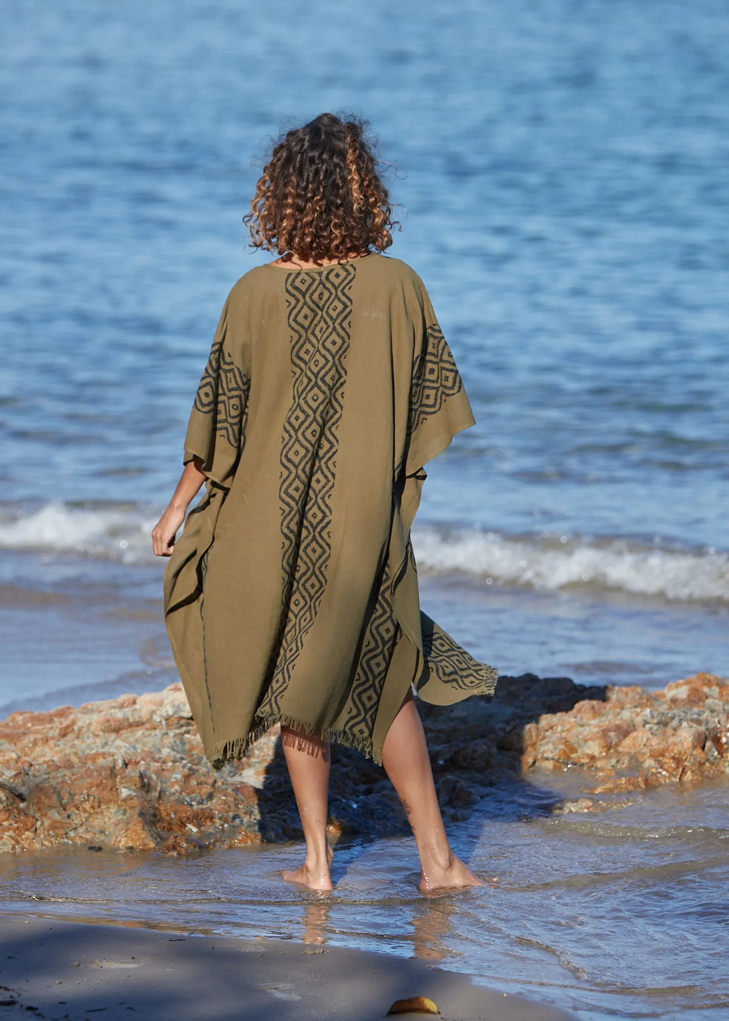 Earthy Block Print Kaftan