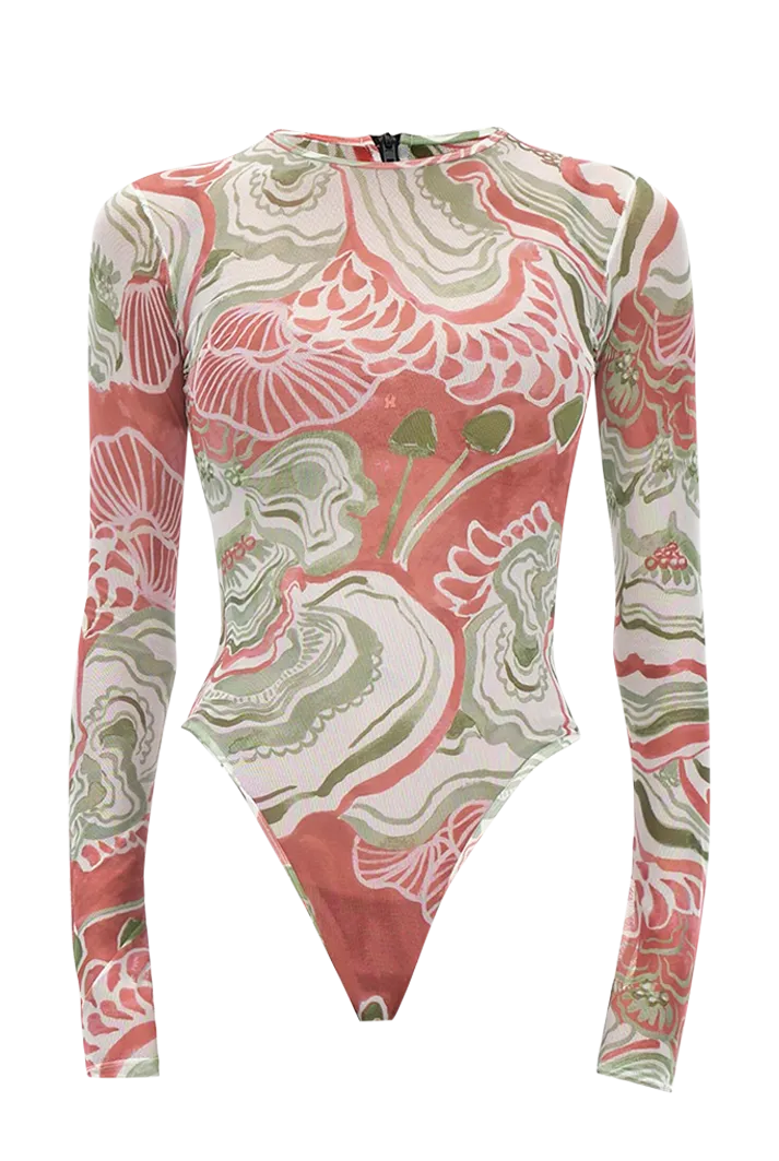 Elle Abstract Mushroom Long Sleeve Bodysuit