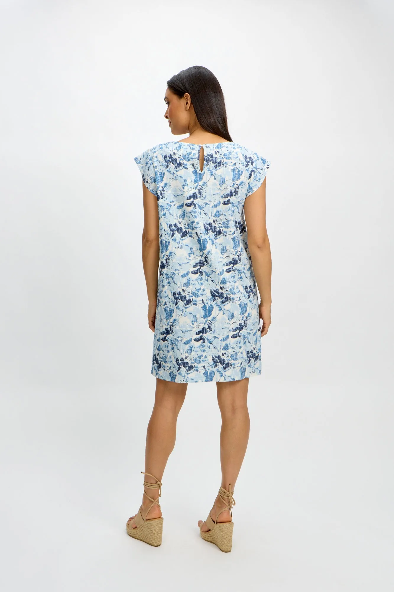 Emproved Flower Dress | Apricot   Blue