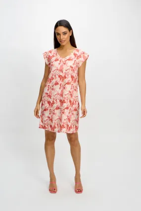 Emproved Flower Dress | Apricot   Blue