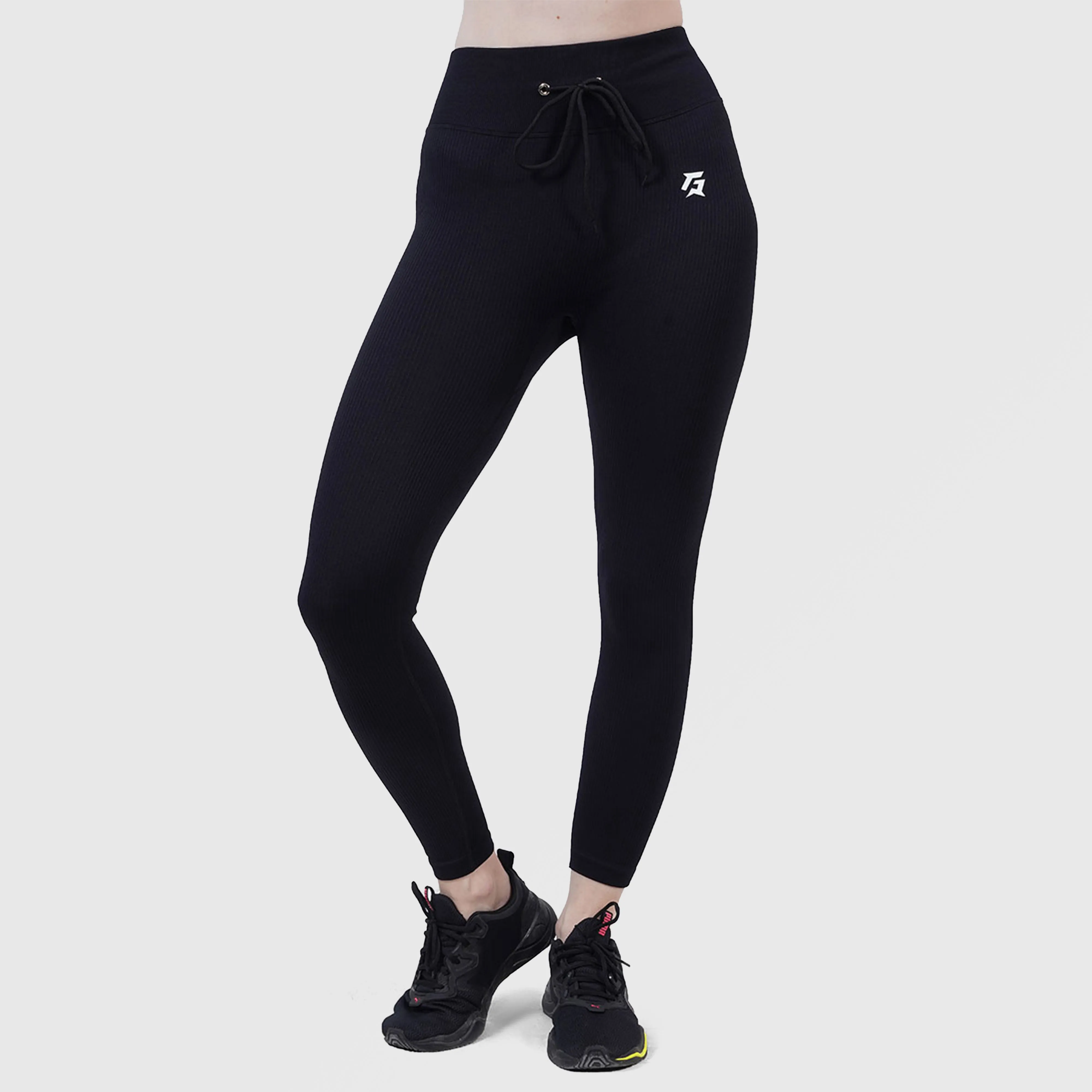 Fitness Ribbed Leggings (Black)